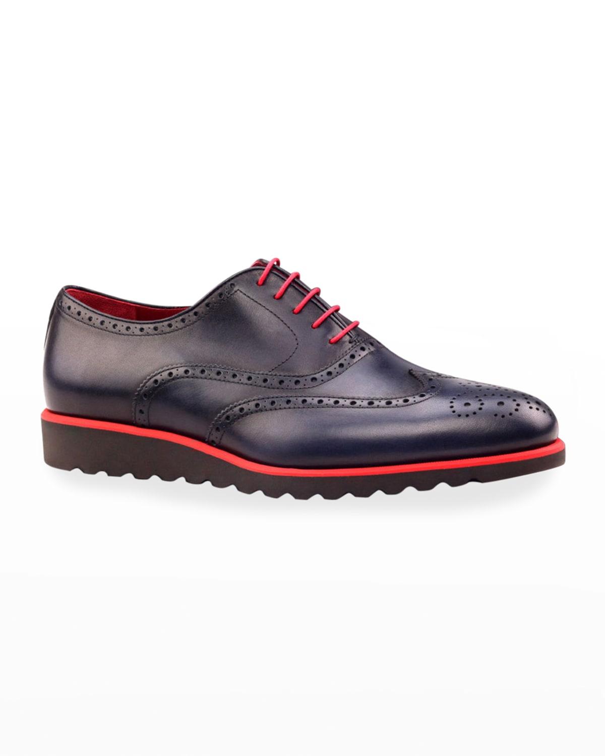 Men's Trax Wing-Tip Leather Platform Oxford Shoes Product Image