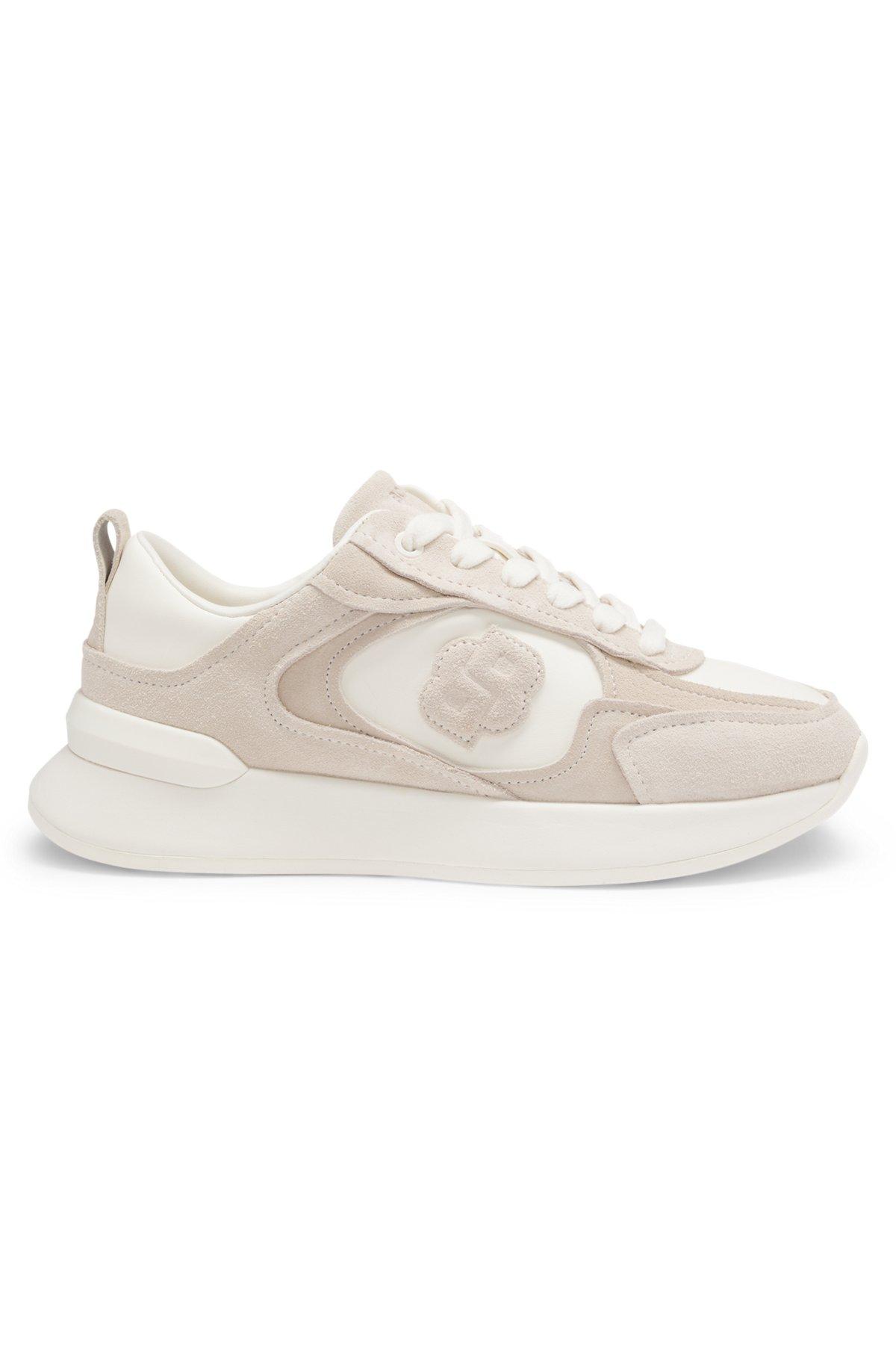 Suede-trim trainers with Double B monogram Product Image