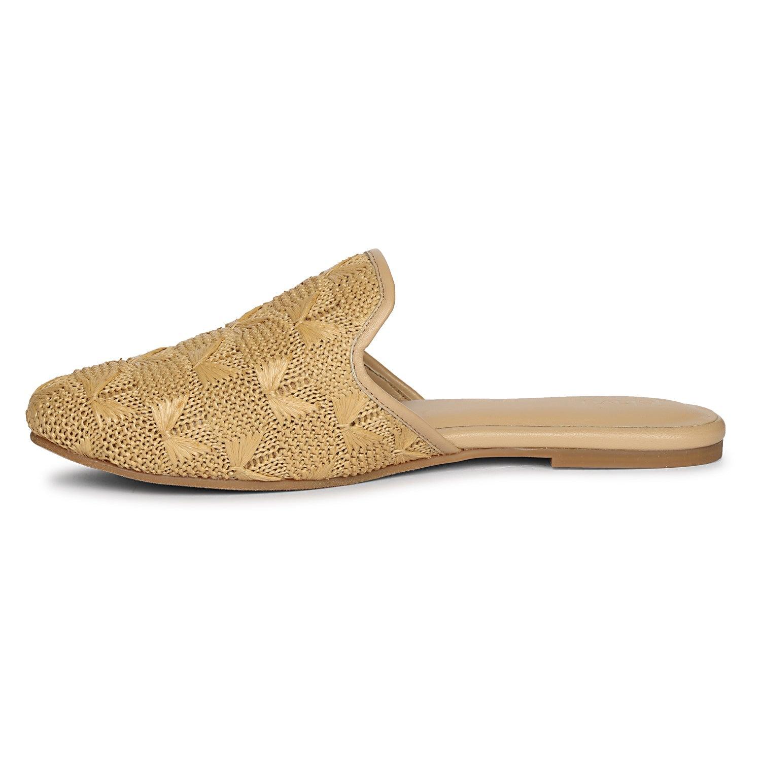 Andrea - Beige Mules Product Image