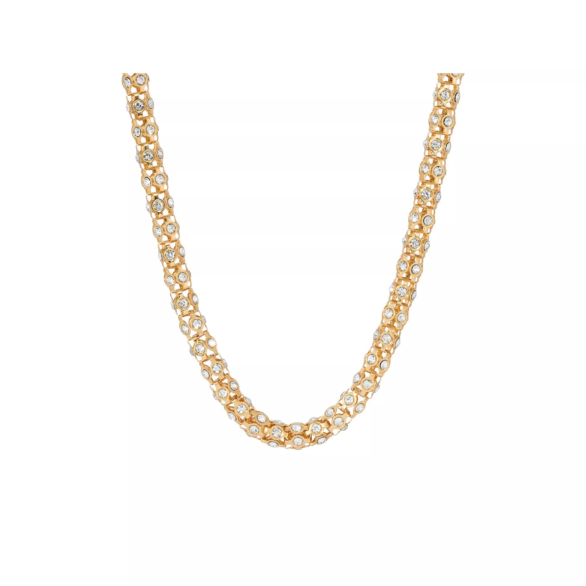 1928 Simulated Crystal Stone Necklace, Womens, Yellow Product Image