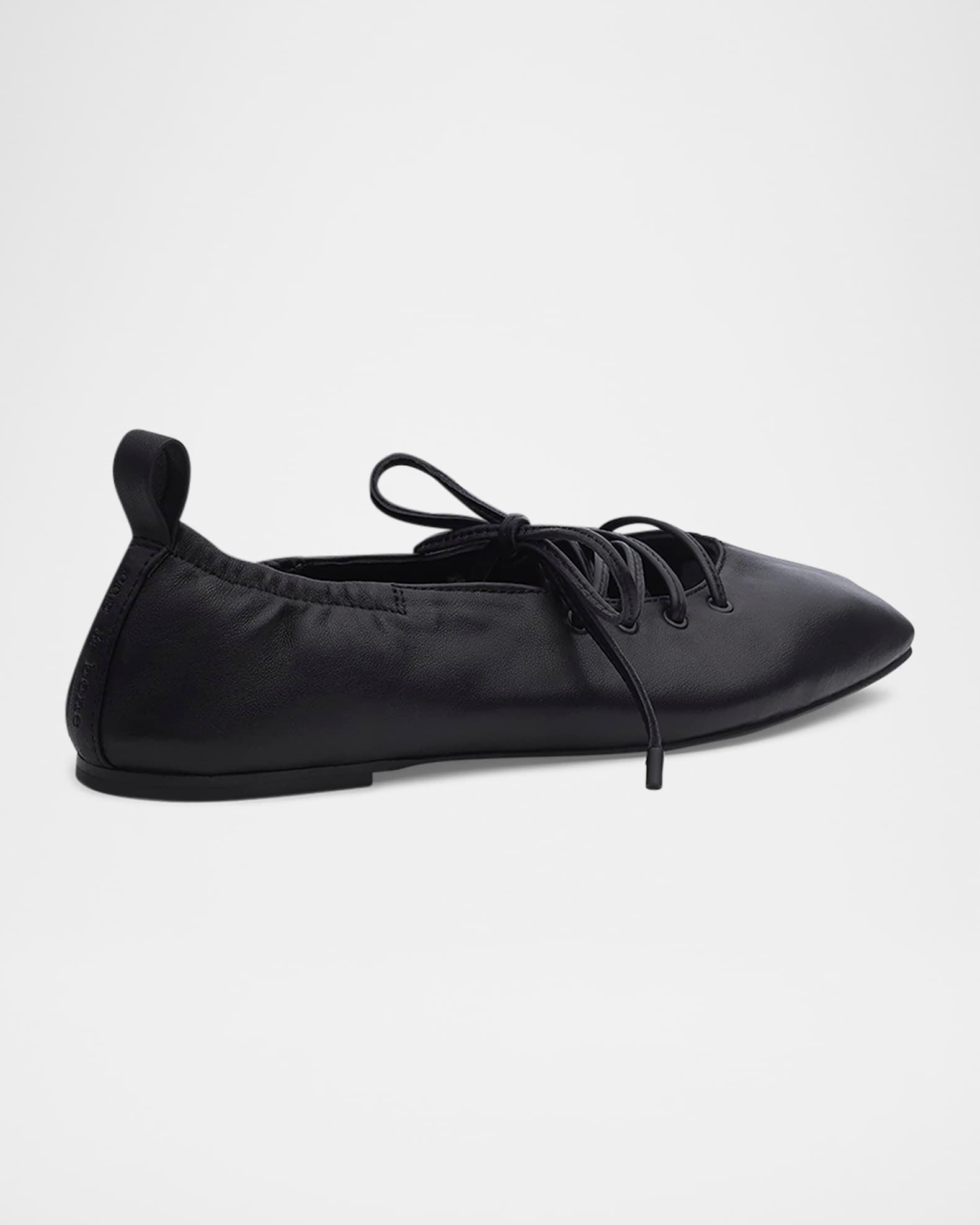 Sophia Lace-Up Leather Ballerina Flats Product Image