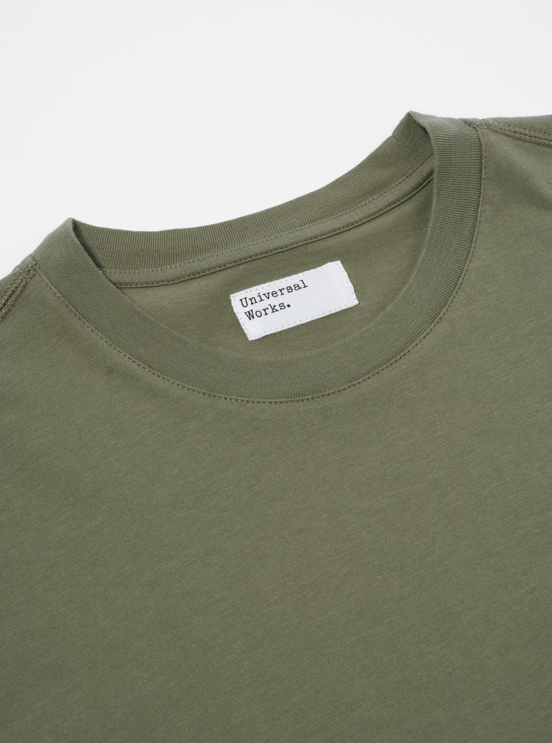 Universal Works Print Pocket Tee in Olive Organic Jersey Product Image