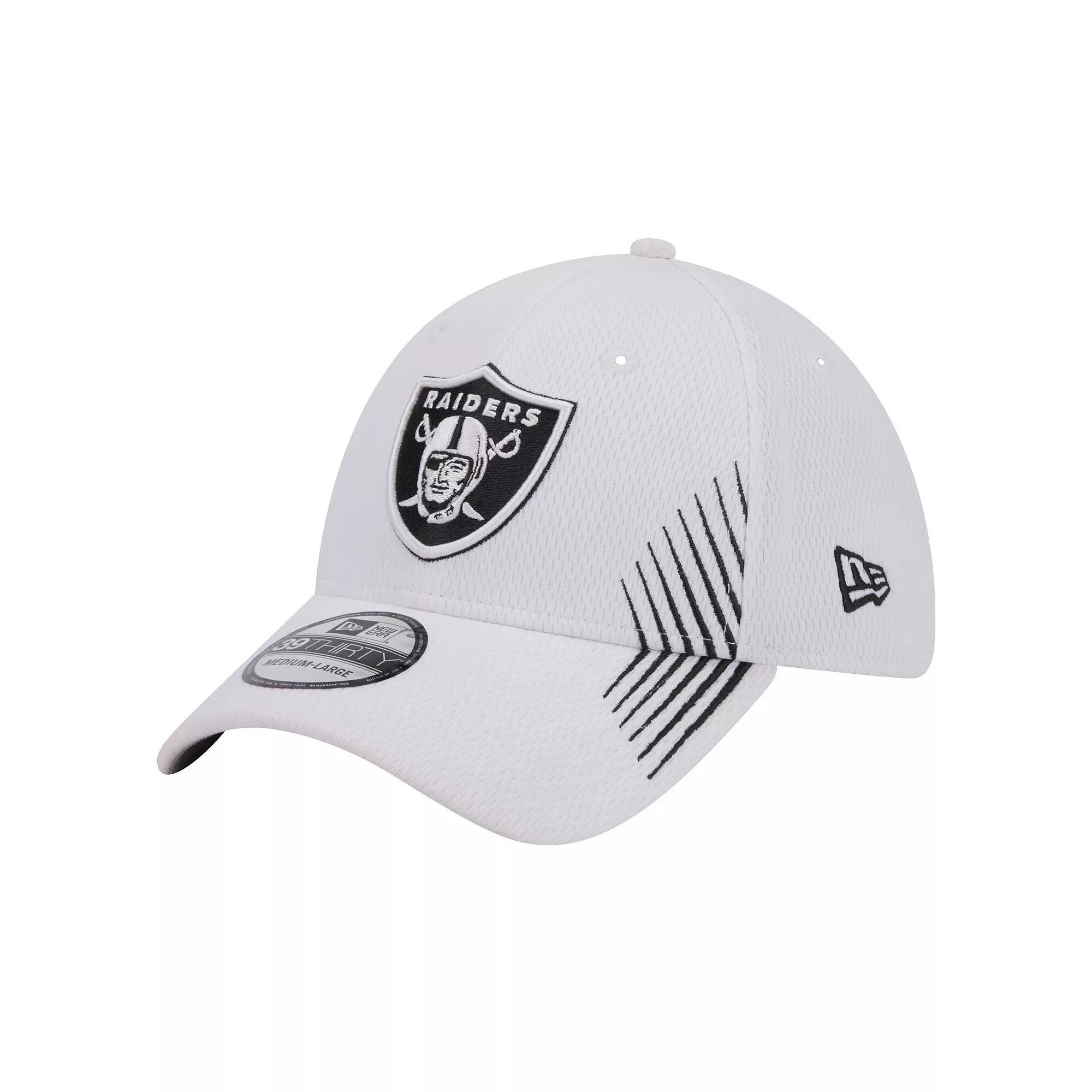 Men's New Era White Las Vegas Raiders Active 39THIRTY Flex Hat, Size: Medium/Large, Lvr White Product Image