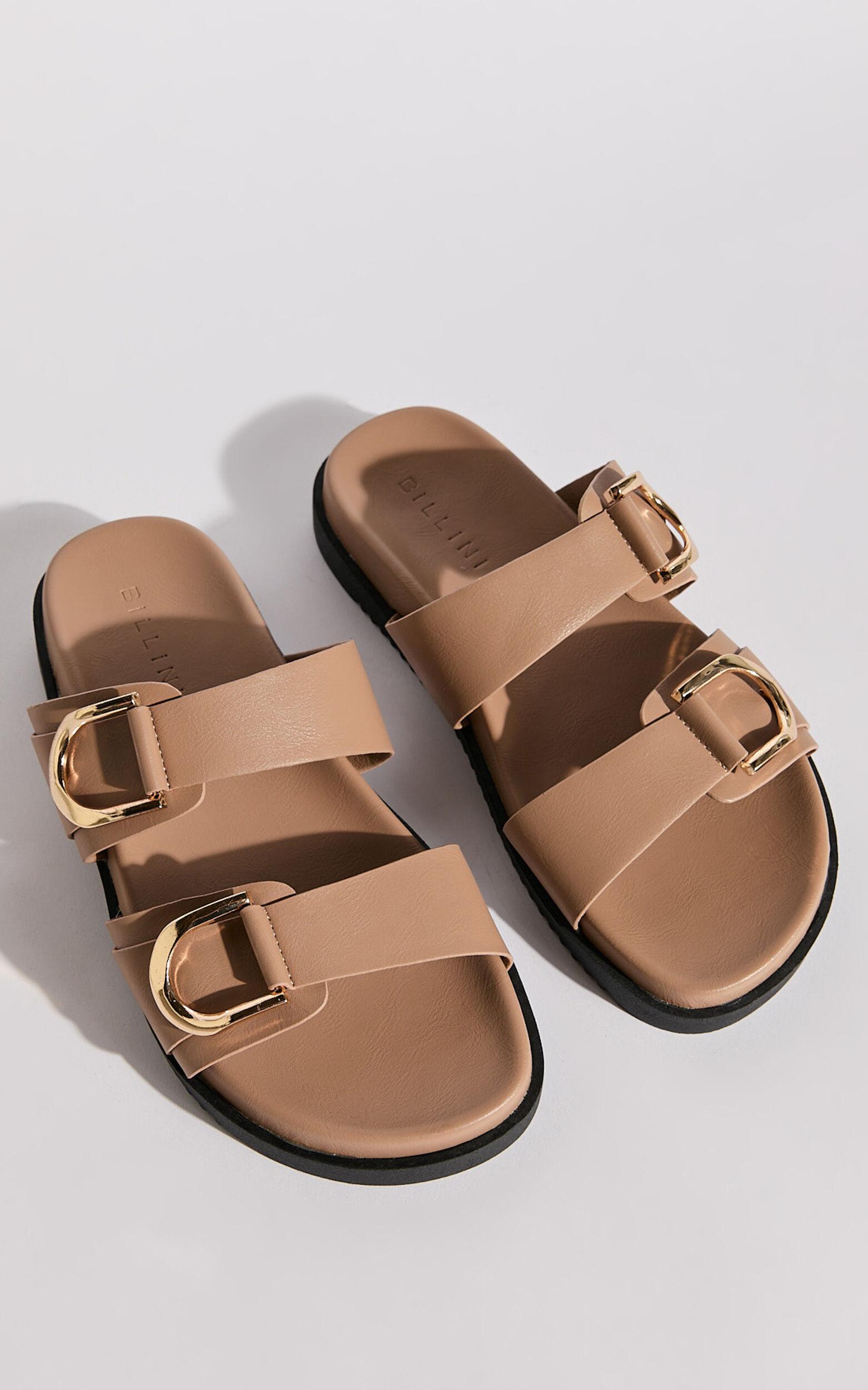 Billini - Areli Slides with Hardware Detail in Light Cashew Product Image