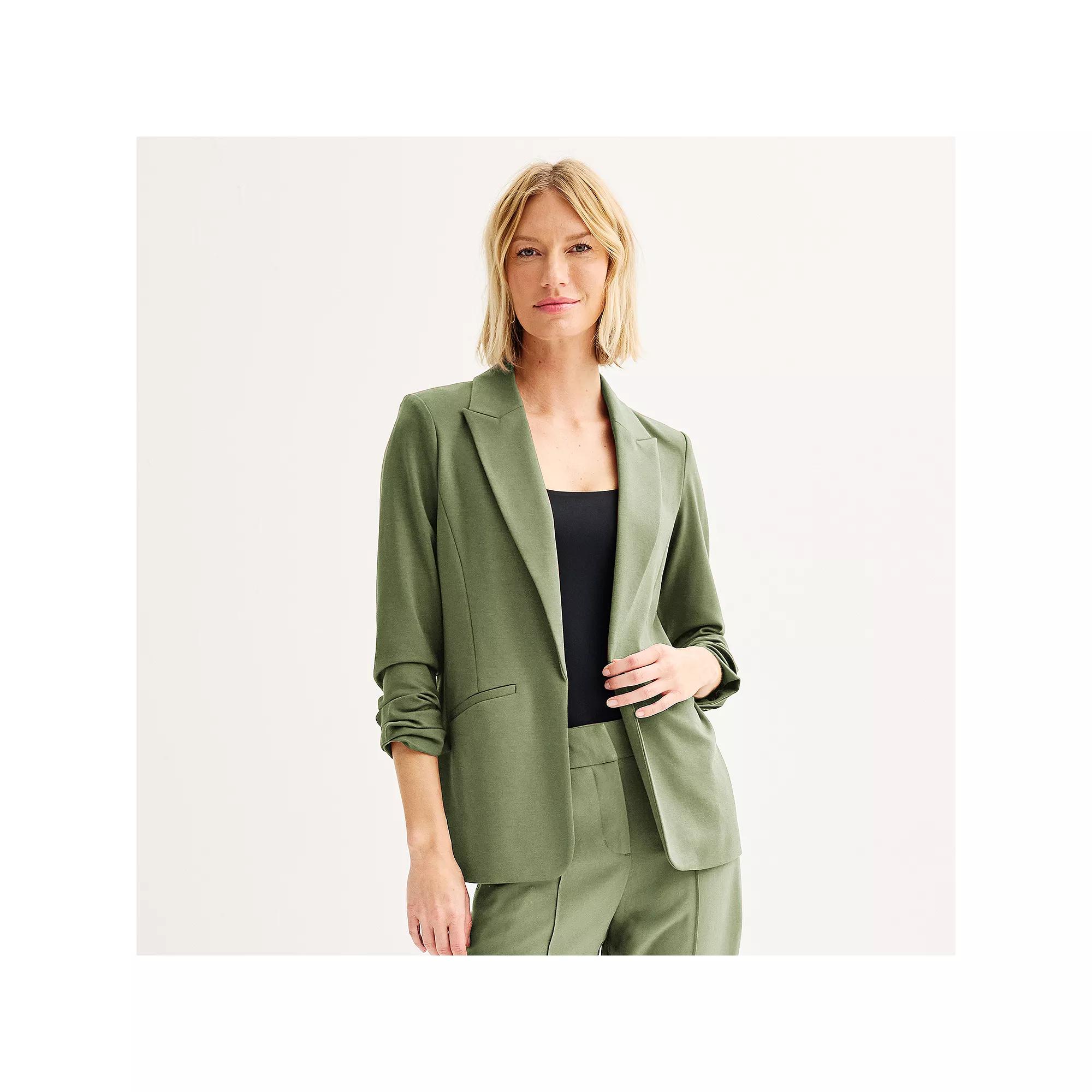 Women's Nine West Knit Closureless Blazer, Size: XS, Camden Green Product Image