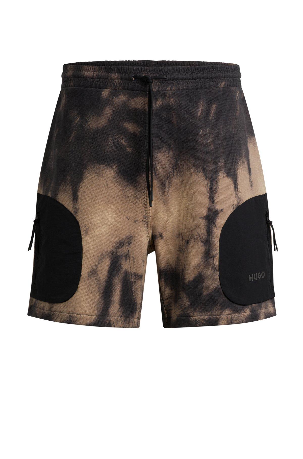 Cotton-terry relaxed-fit shorts with logo print Product Image