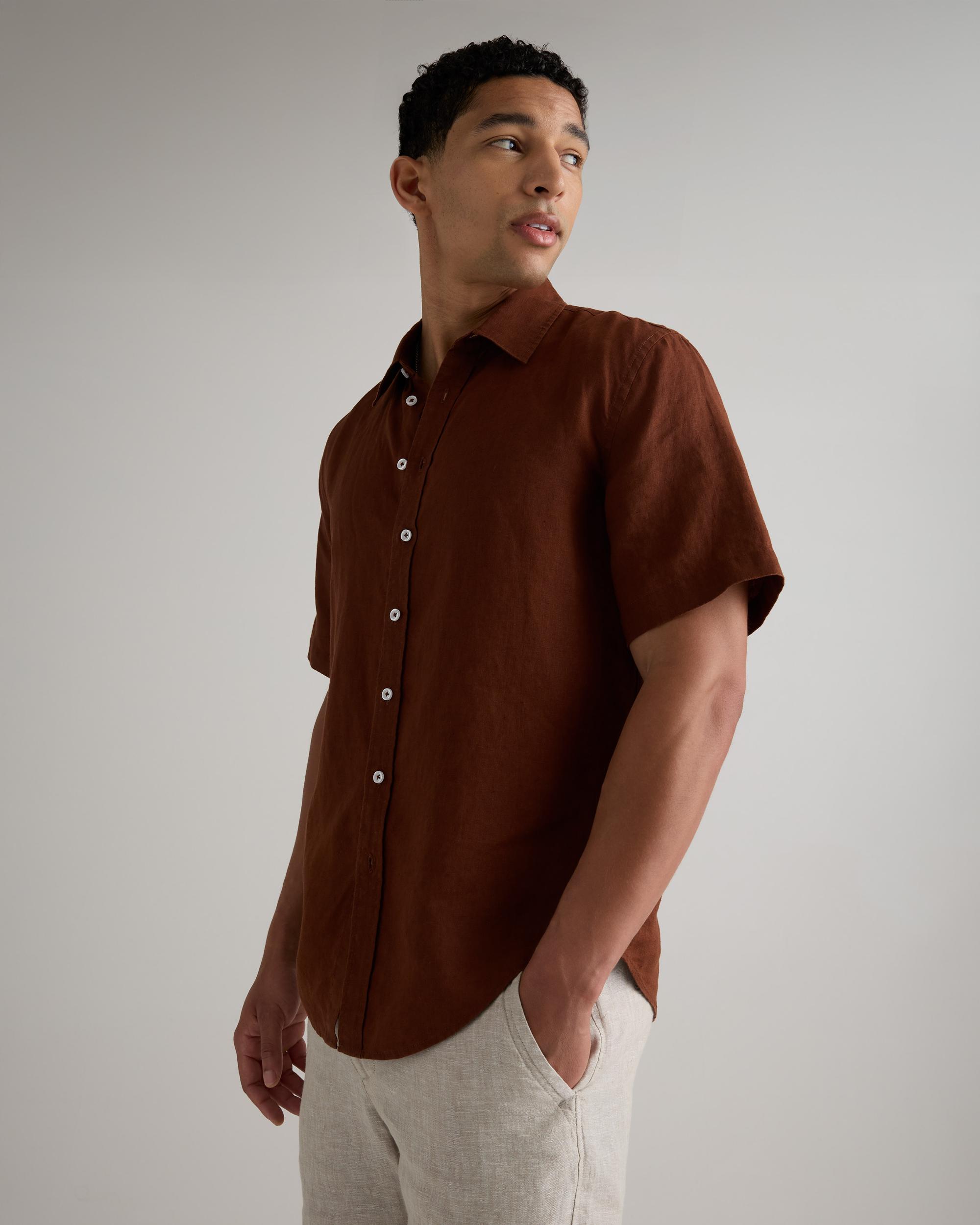 Quince | Men's 100% European Linen Relaxed Short Sleeve Shirt Product Image