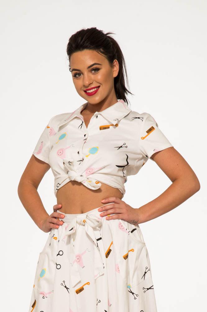 Beauty Salon Top and Swing Skirt Product Image