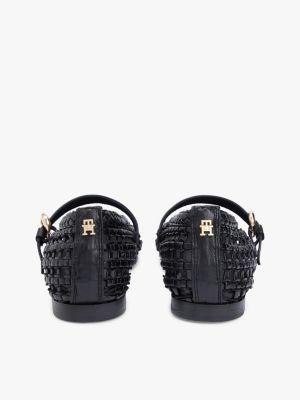Woven Leather Mix Mary Jane Flat Product Image