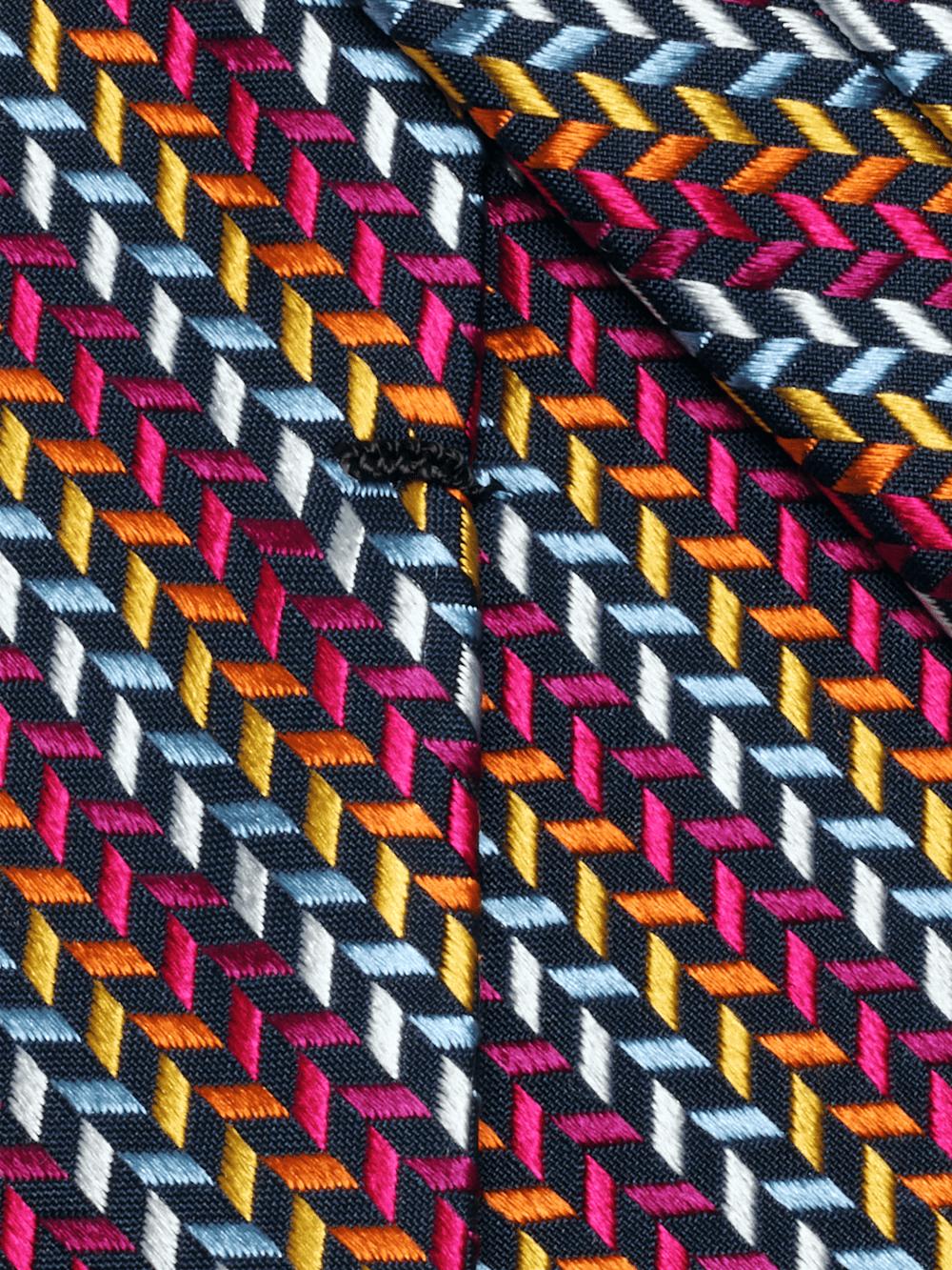 Geometric Woven Silk Tie - Multi Product Image
