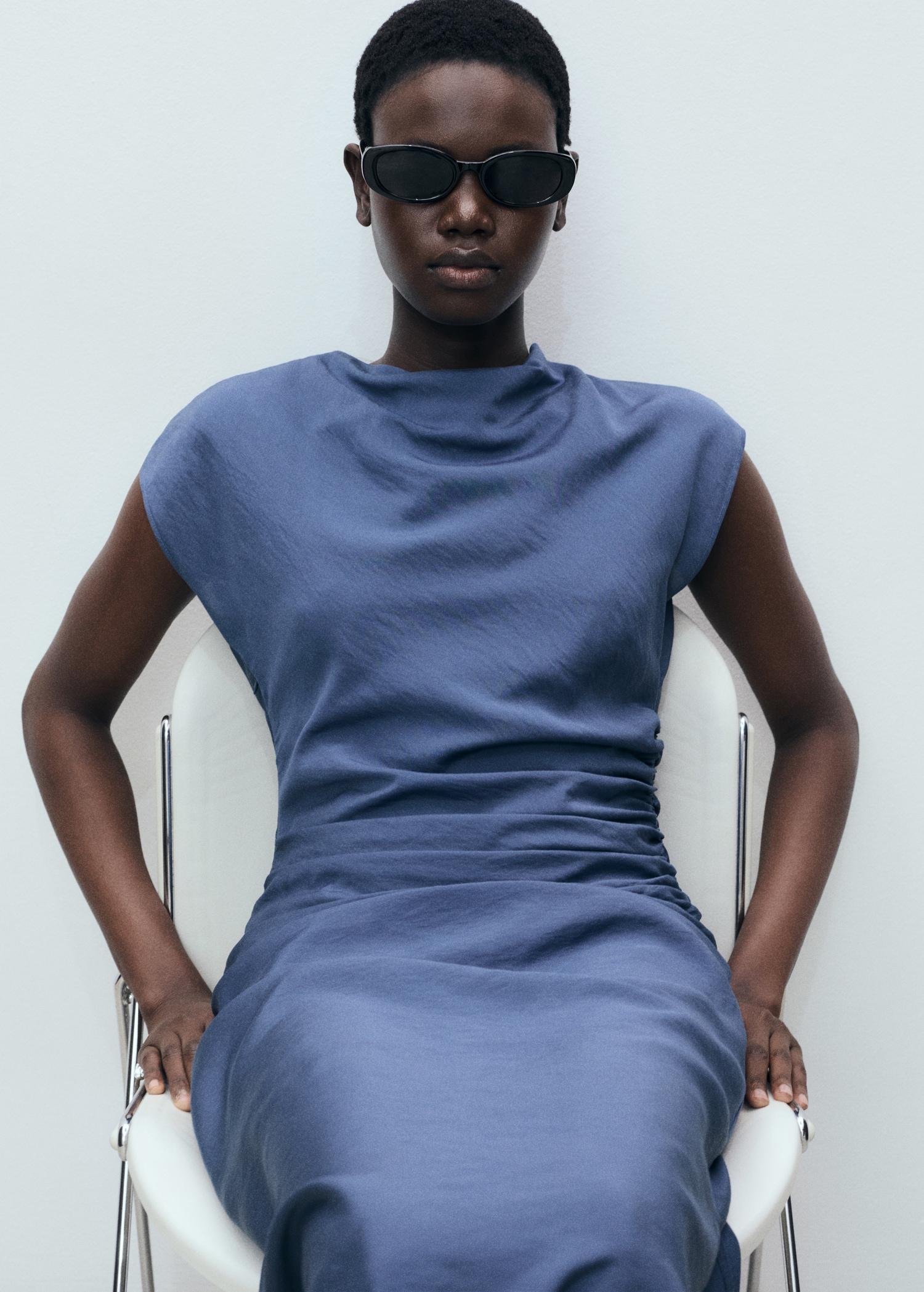 Draped straight dress - Women | MANGO USA Product Image