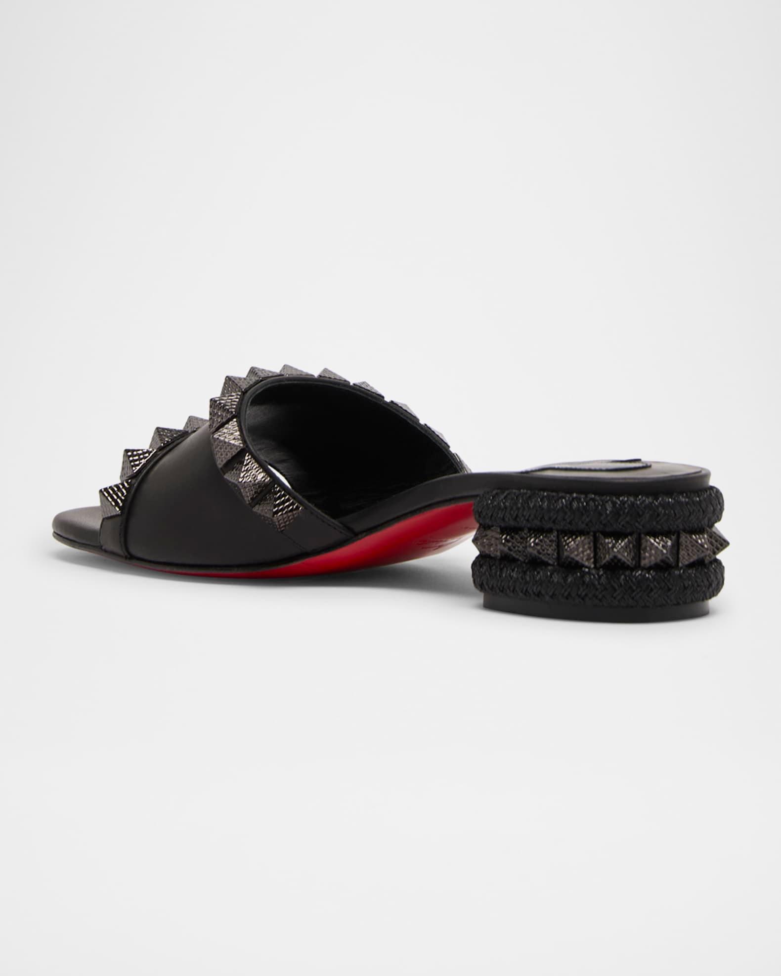Leather Spike Red Sole Mule Sandals Product Image