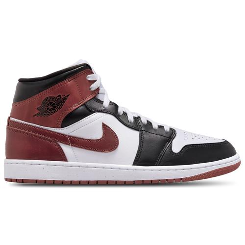 Jordan Mens Jordan Air Jordan 1 Mid SE - Mens Shoes White/Black/Dark Pony Product Image