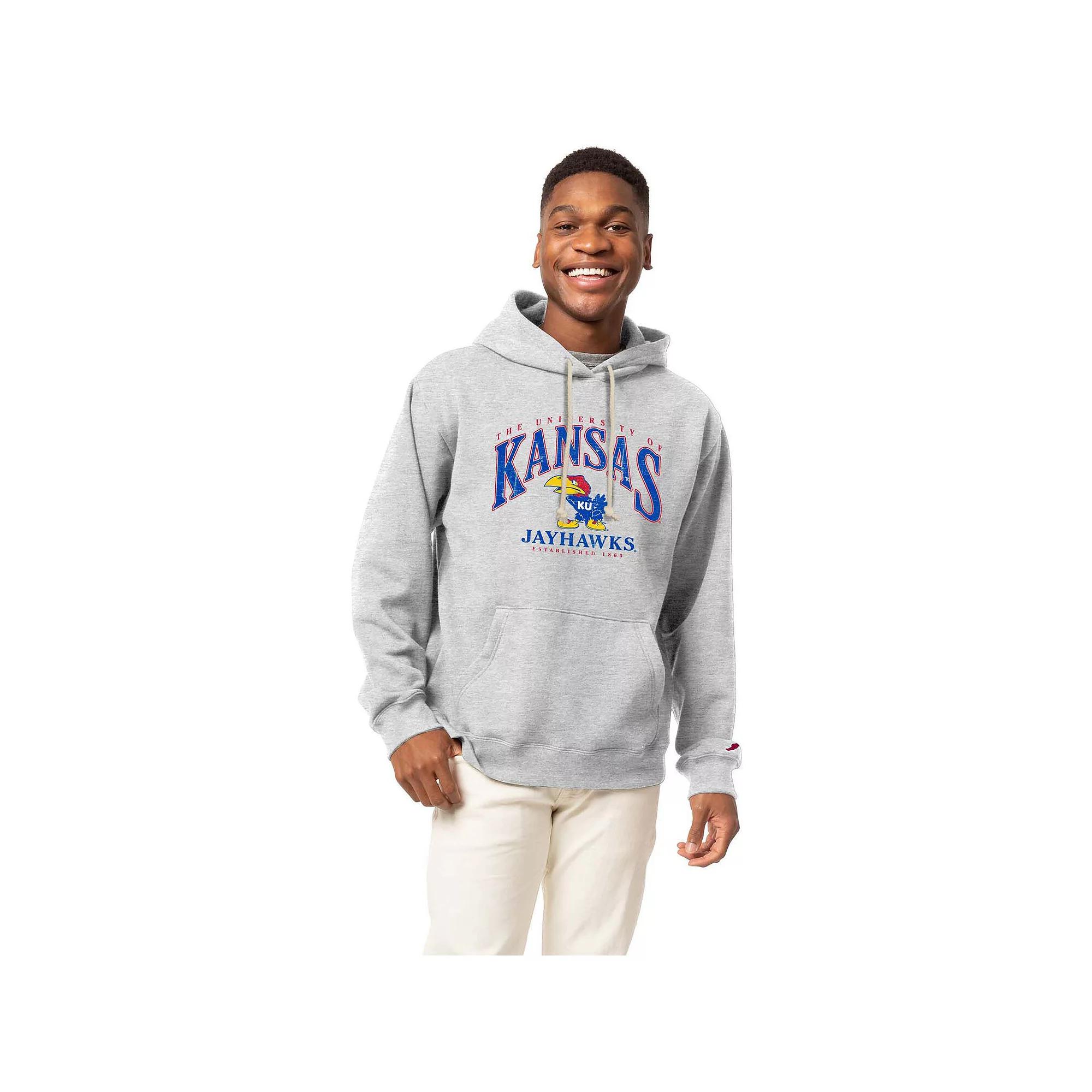 Men's Heather Gray Kansas Jayhawks Tall Arch Essential Pullover Hoodie,  Product Image