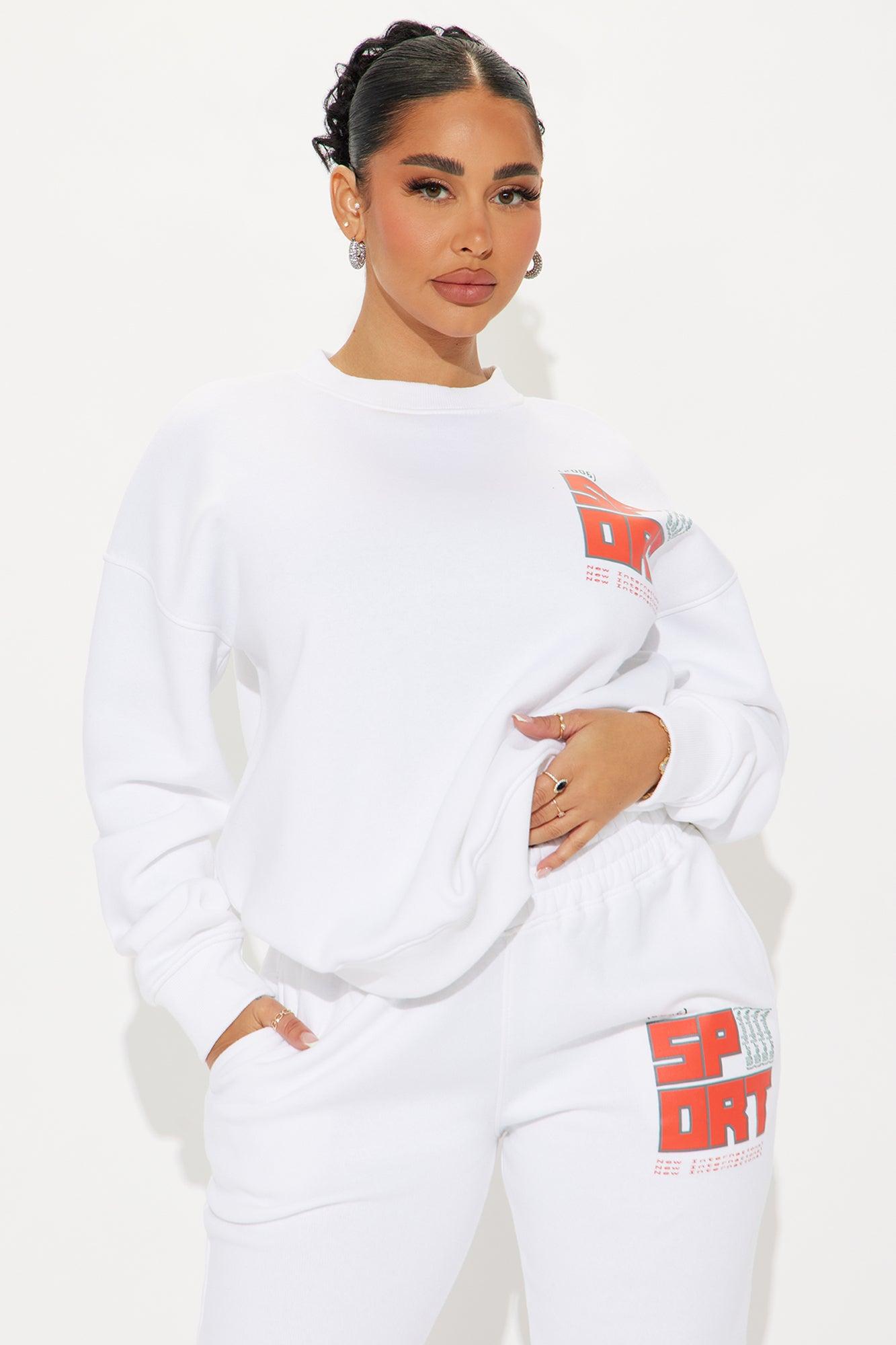 International Sport Fleece Jogger Set - White Product Image