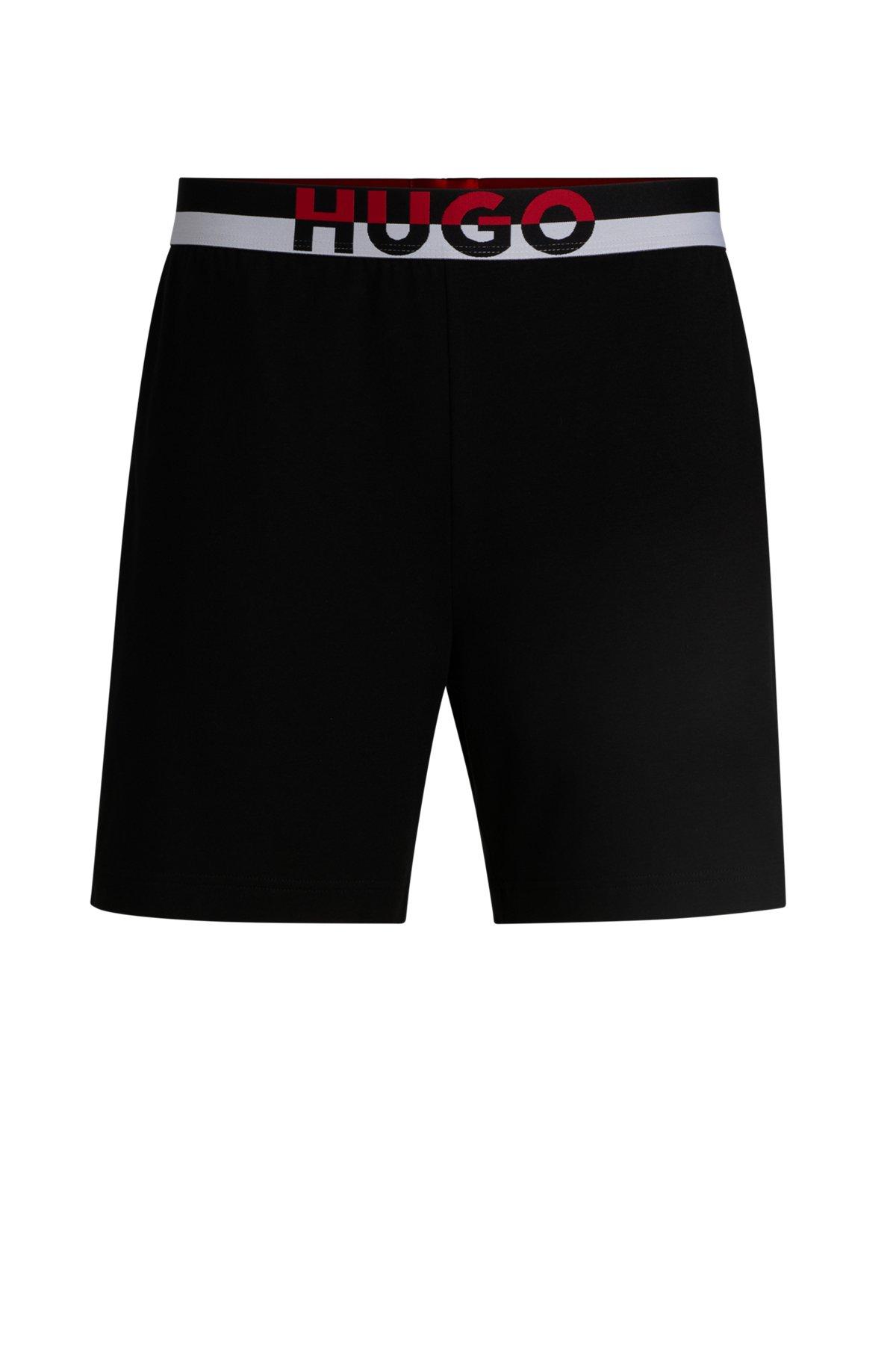 Stretch-cotton pajama bottoms with color-blocked waistband Product Image