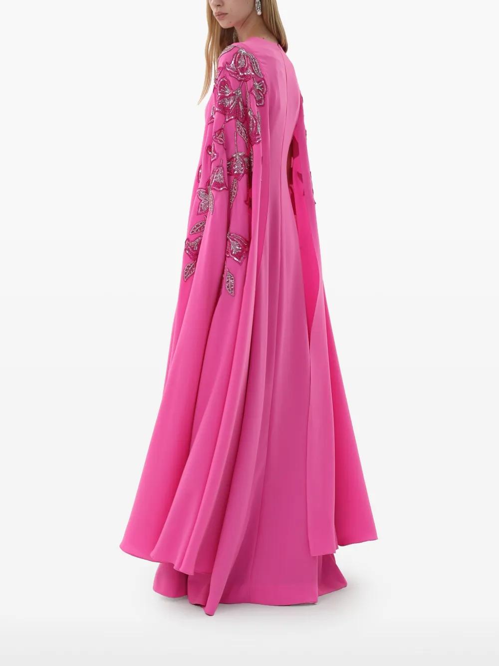 floral-embroidered crepe gown Product Image