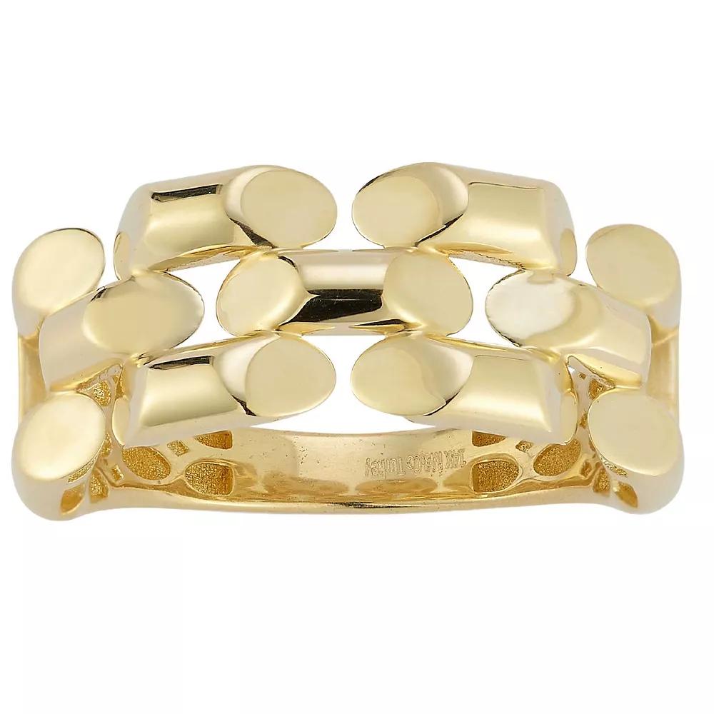 LUMINOR GOLD 14k Gold Bold Panther Link Ring, Women's, Size: 8 Product Image