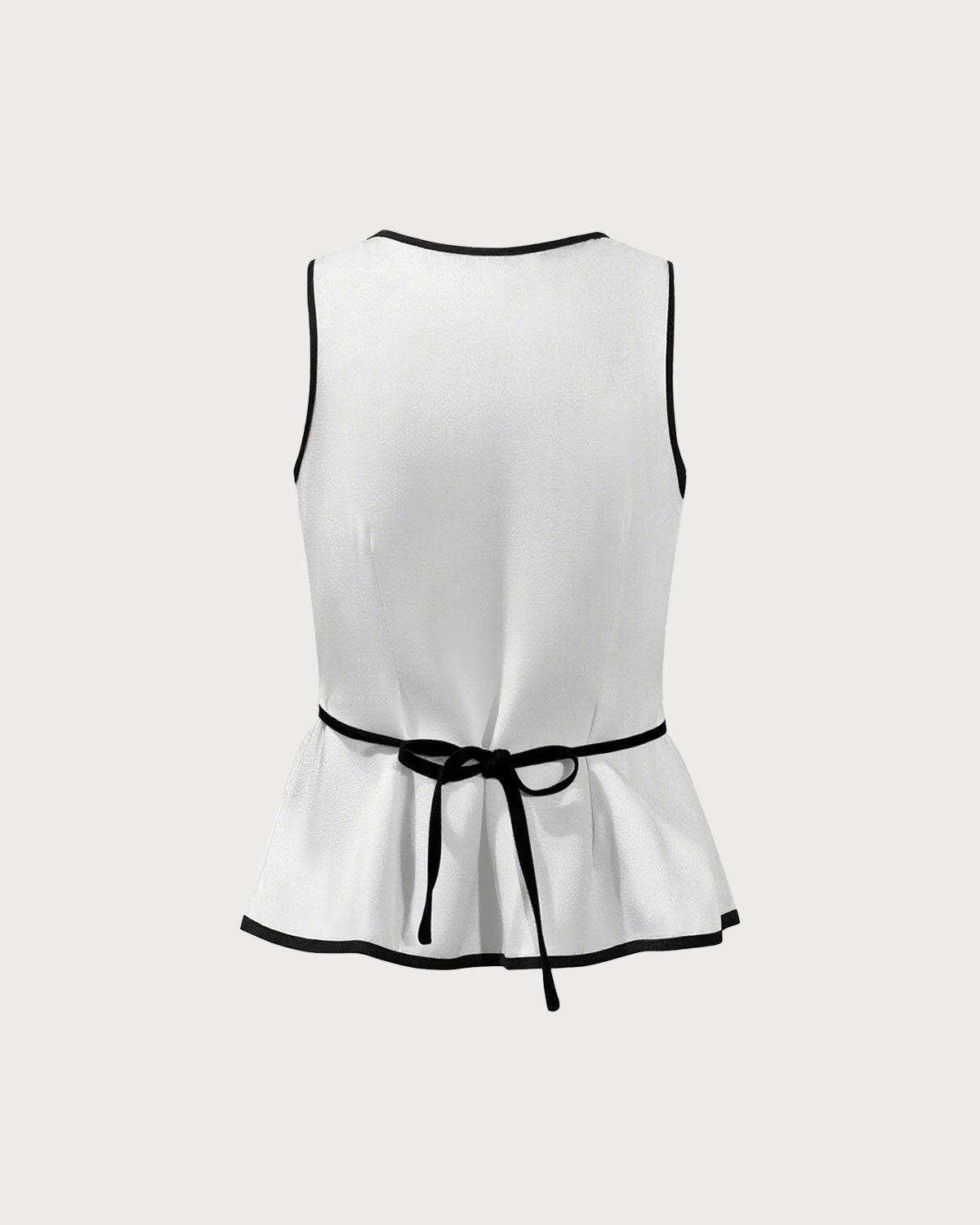 Off White  Contrasting Vest Product Image