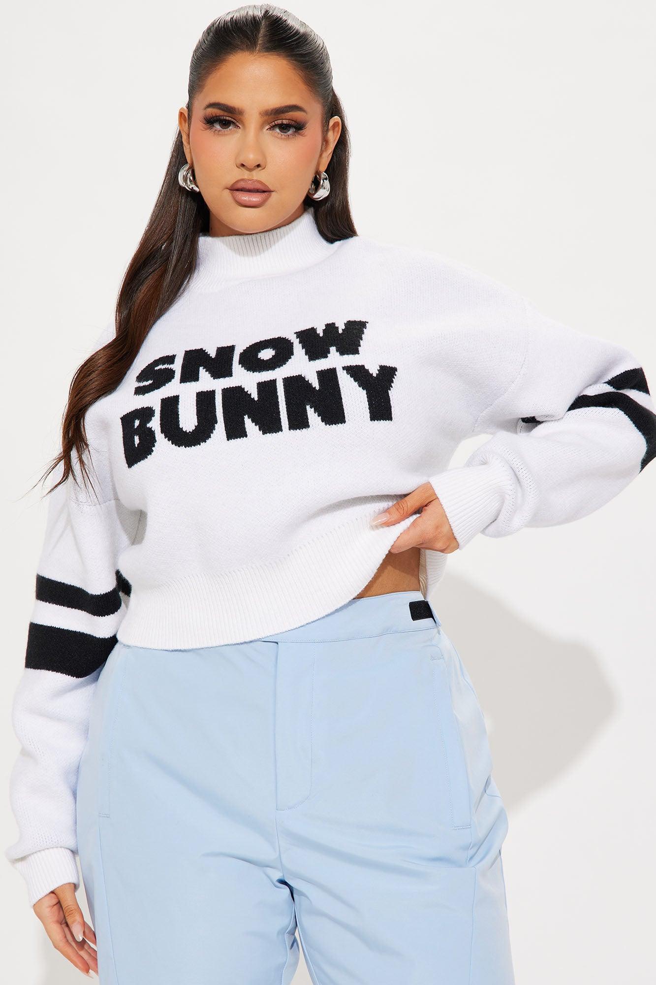 Snow Bunny Cropped Sweater - White Product Image