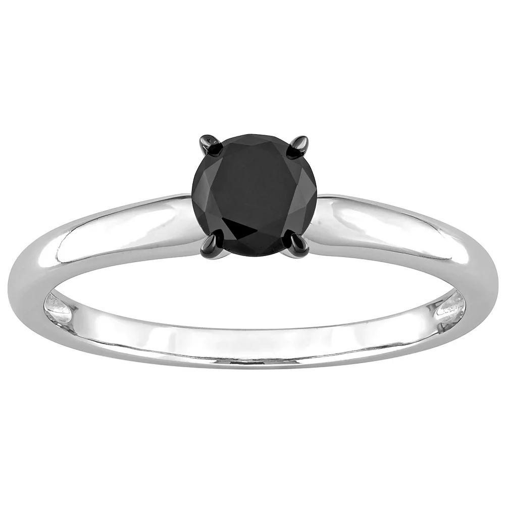 Stella Grace 14k White Gold 3/4 Carat T.W Black Diamond Solitaire Ring, Women's, Size: 5 Product Image