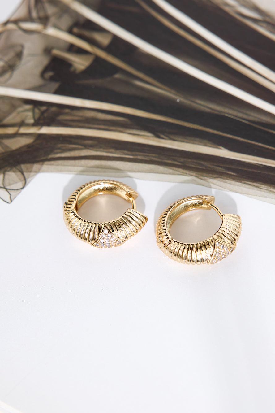18k Gold Plated Emily Loves Hoop Earrings Gold Product Image