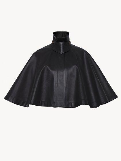 Short cape in soft nappa leather Product Image