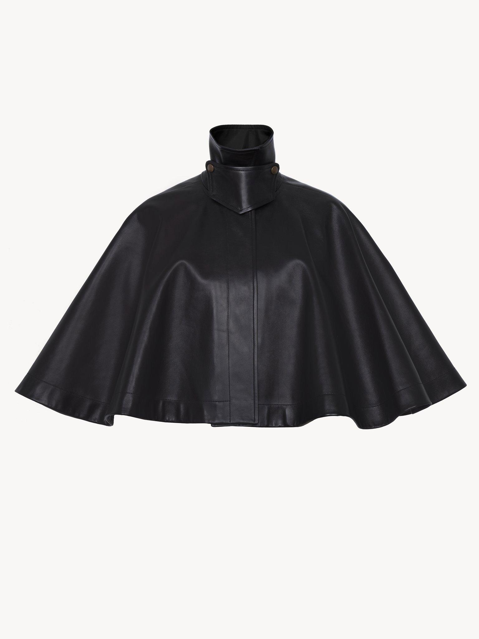 Short cape in soft nappa leather Product Image