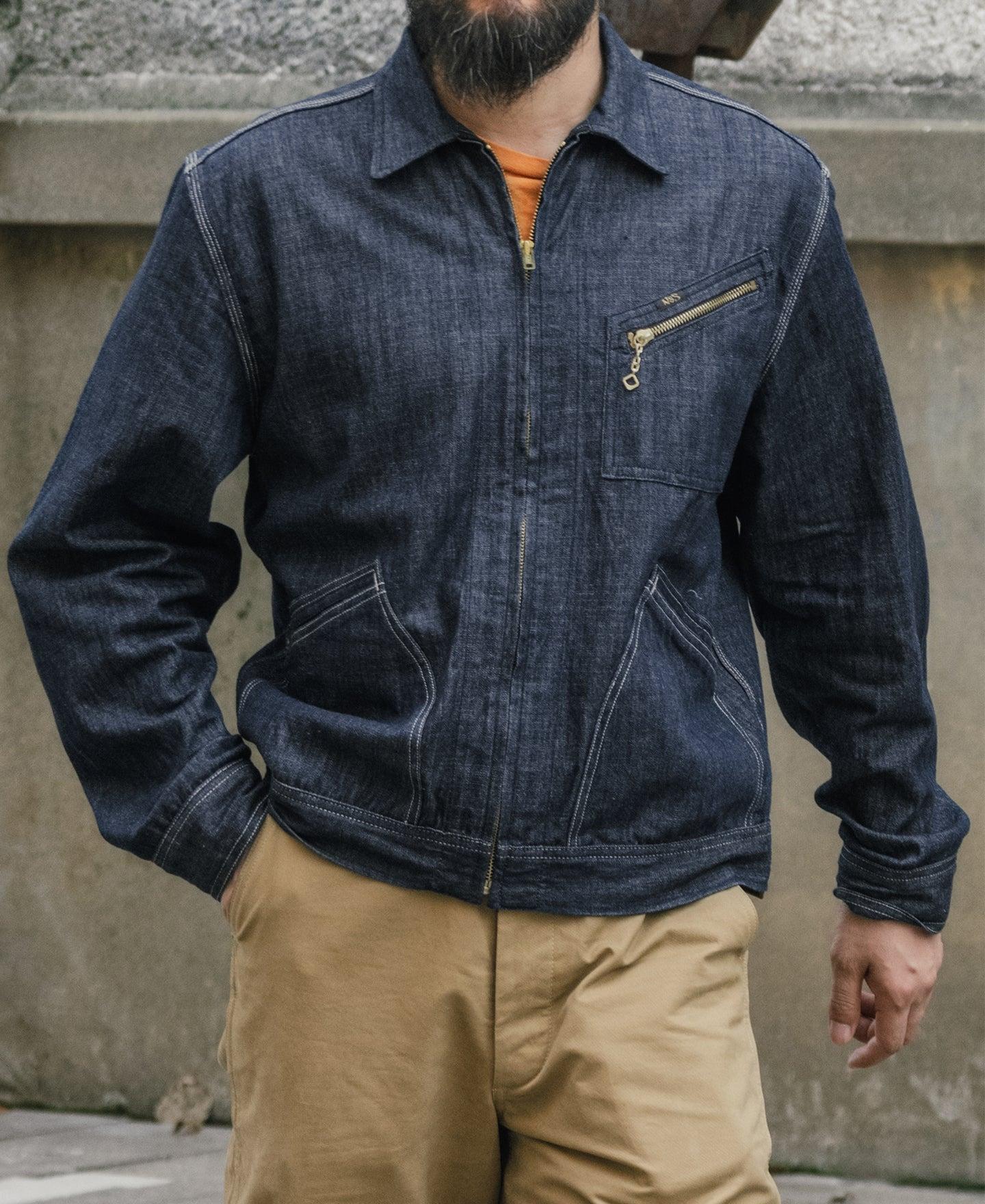1960s Zip Up Denim Work Jacket Product Image