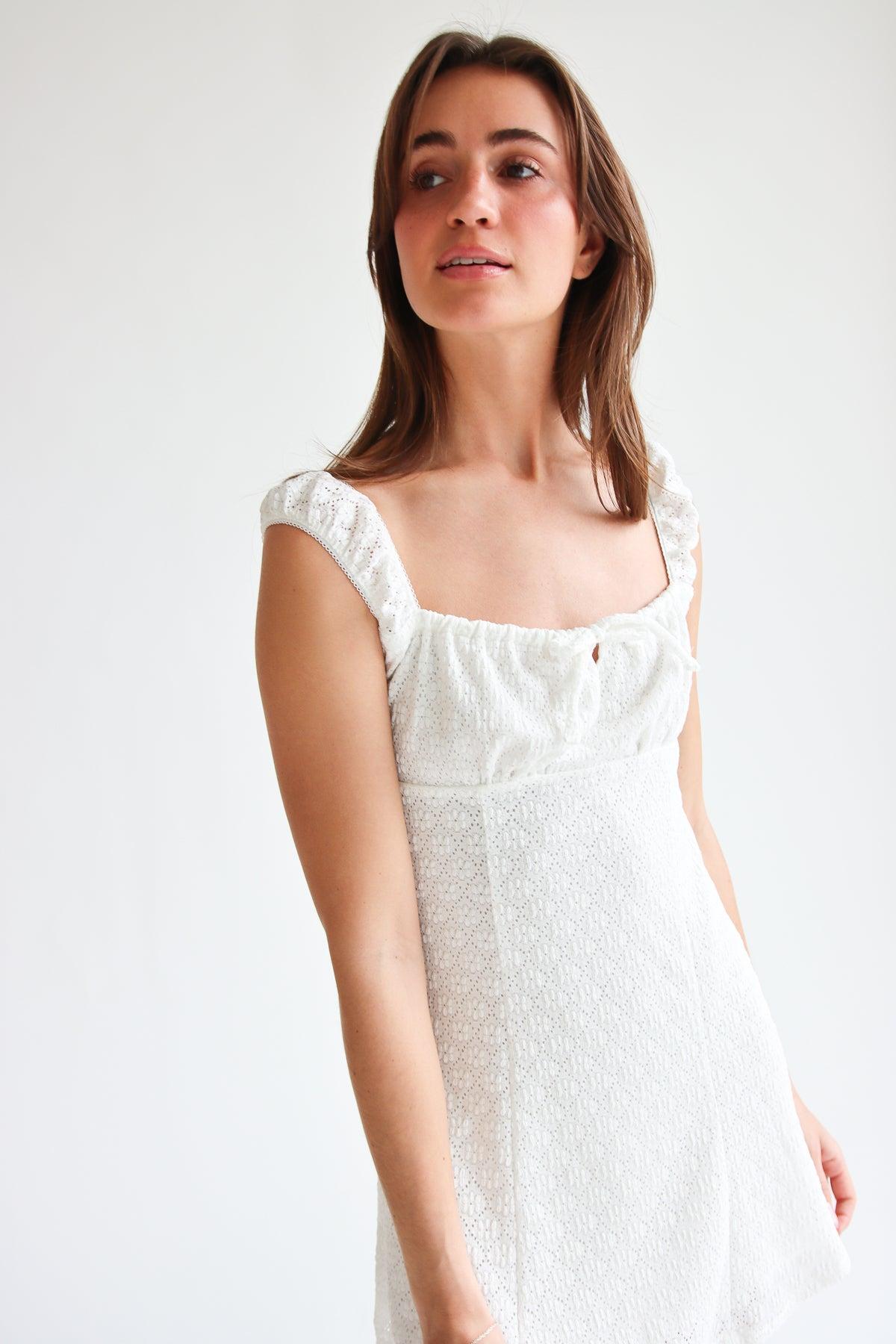 Eyelet Fit & Flare Mini Dress Product Image