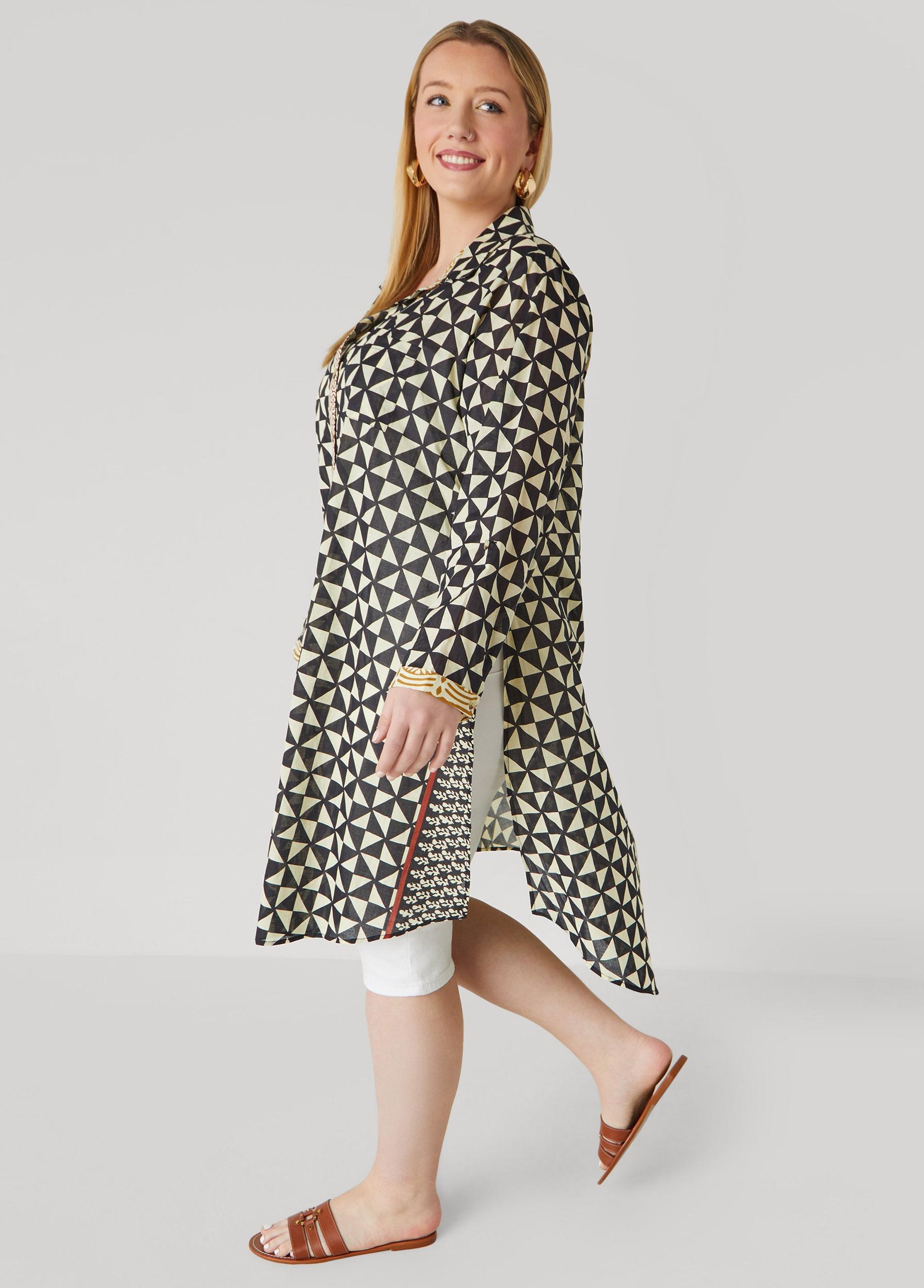 Geo Cotton Duster Shirt Product Image