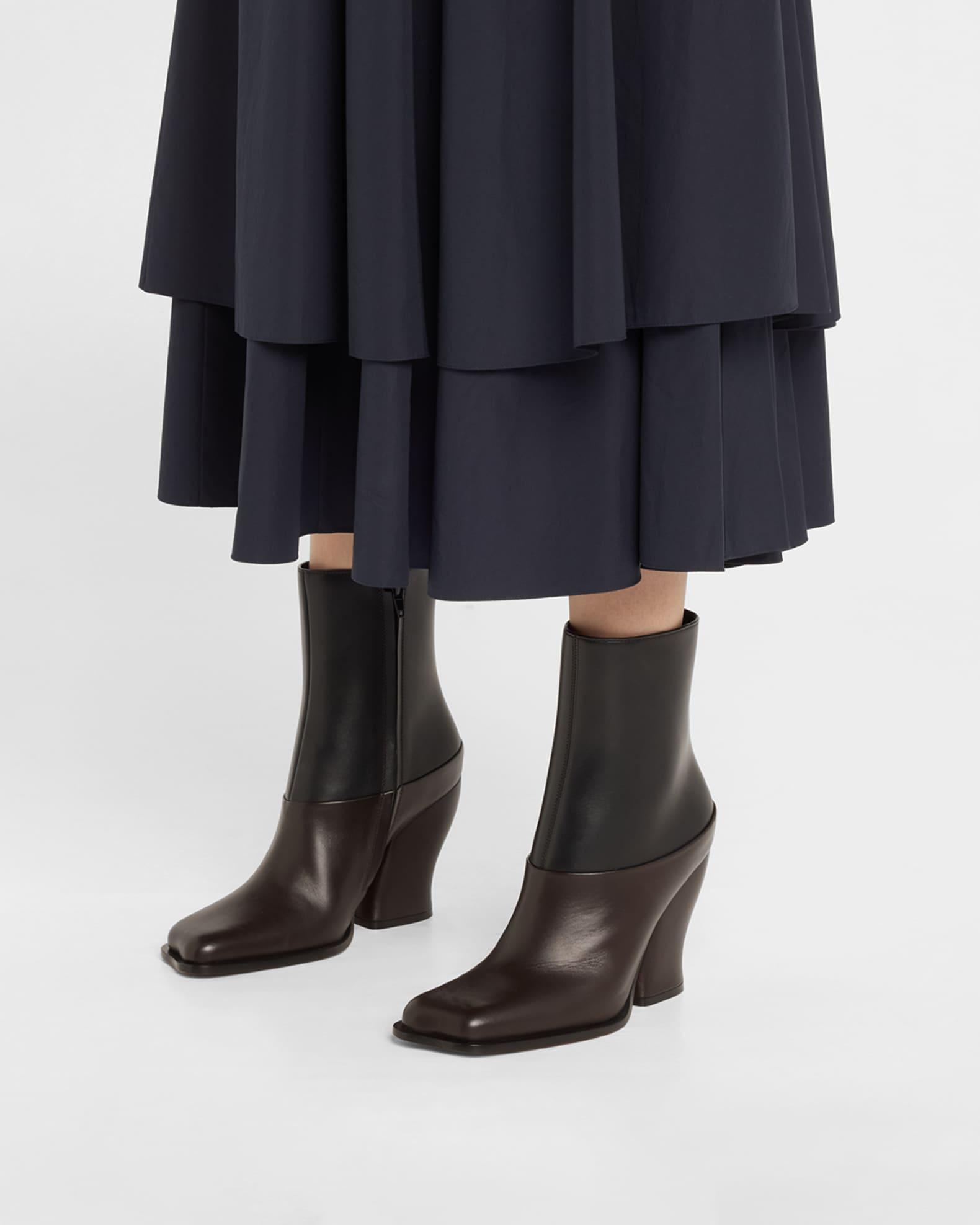 Onda Bicolor Leather Ankle Booties Product Image