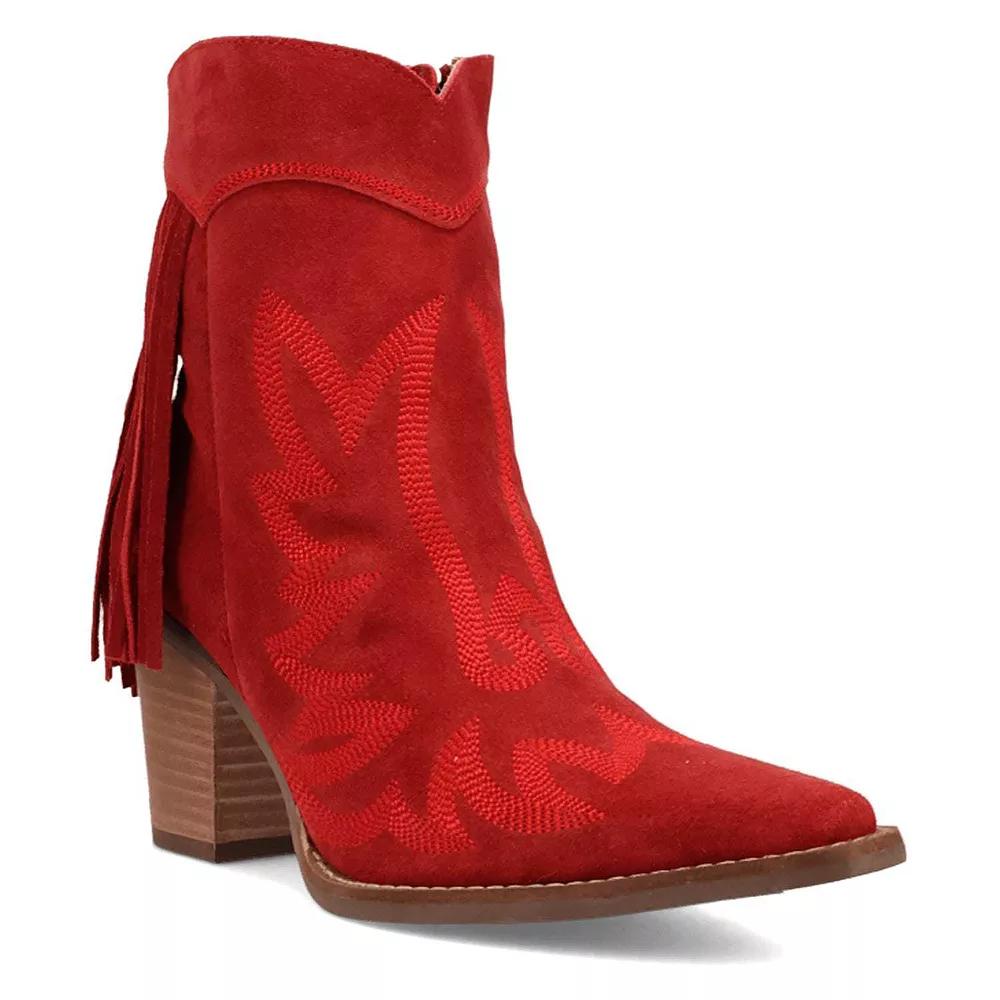 Dingo Wild Sage Women's Suede Ankle Boots, Size: 7, Red Product Image
