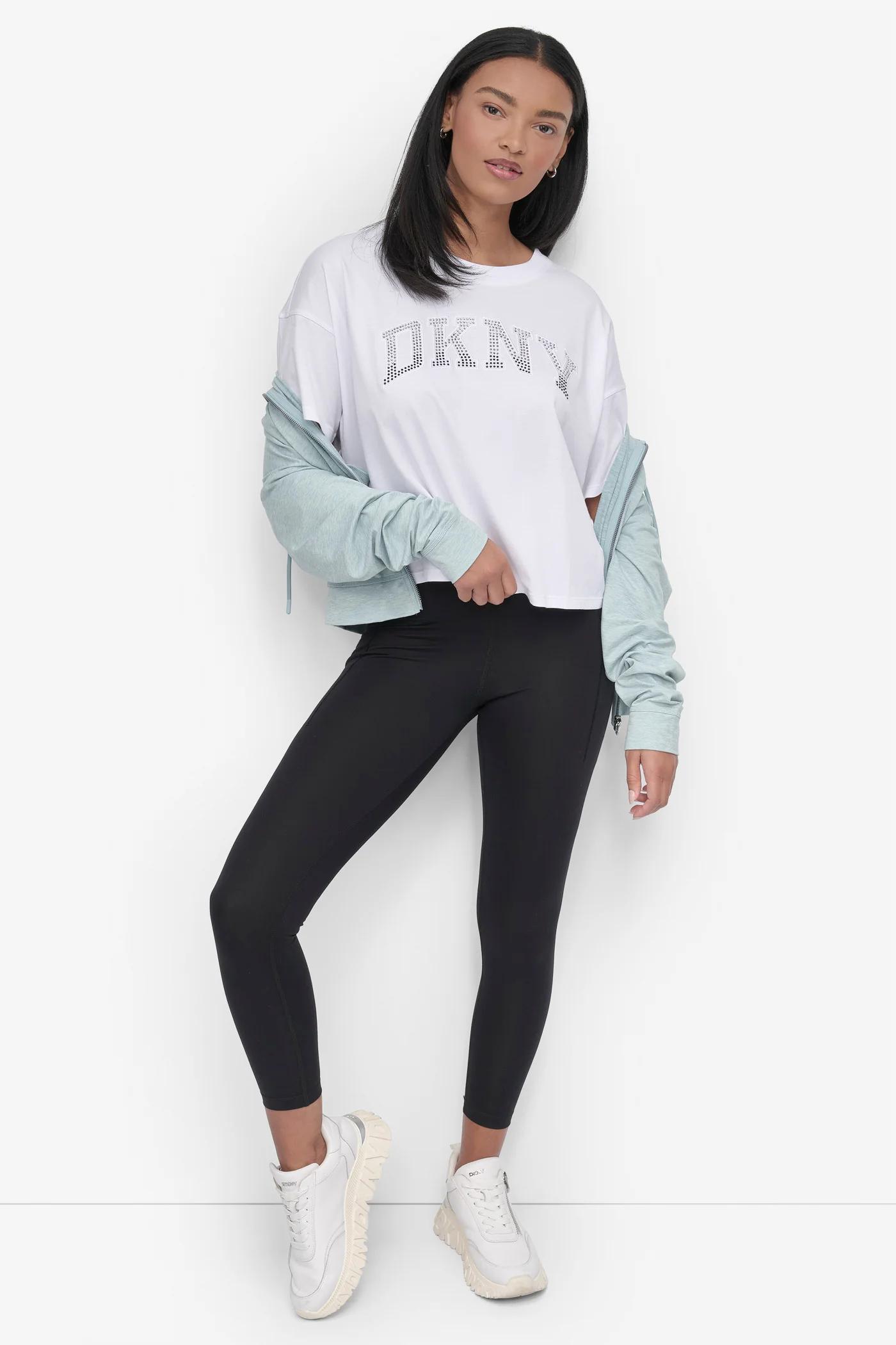 CROPPED OMBRÉ CRYSTAL LOGO TEE Product Image