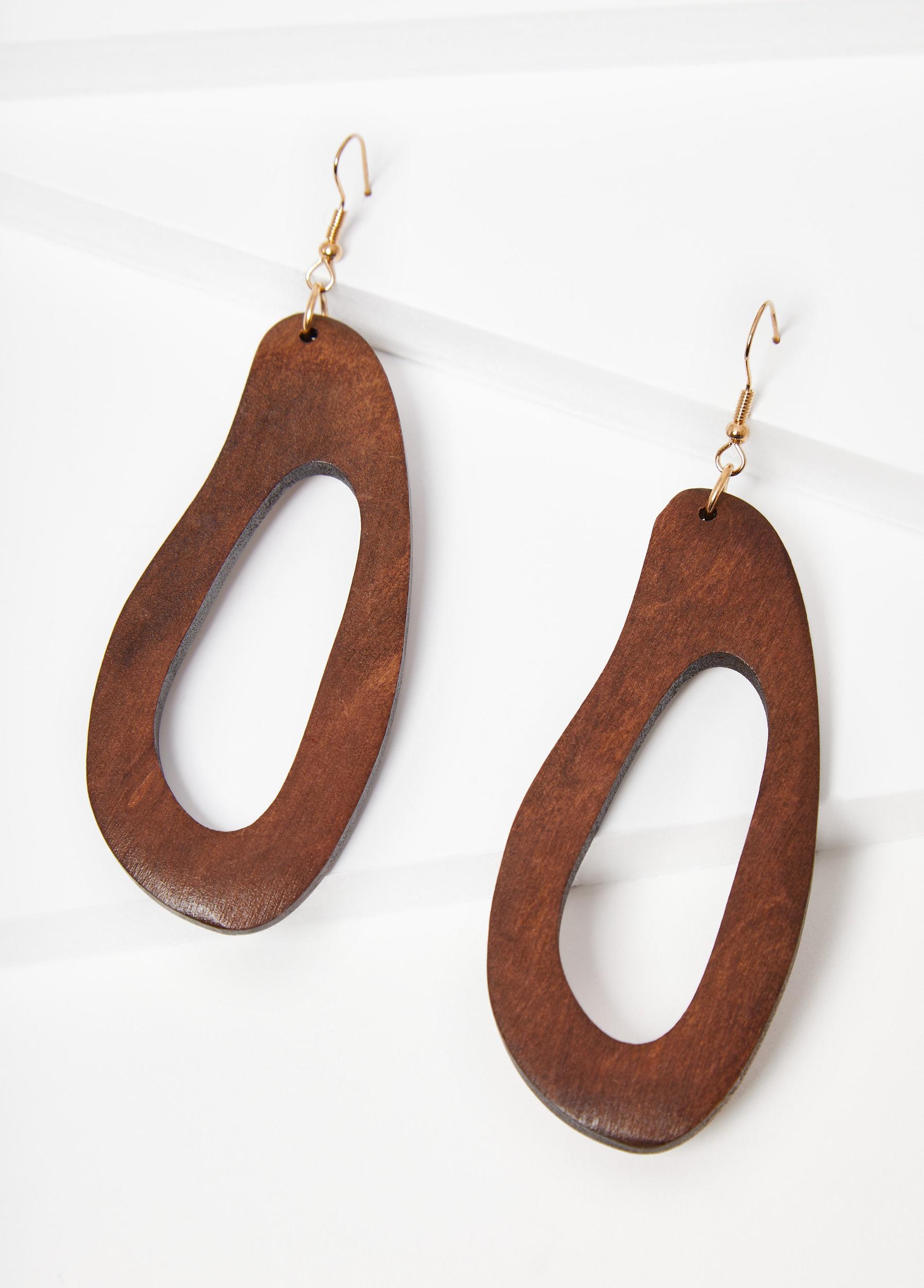 Cutout Wood Earrings Product Image