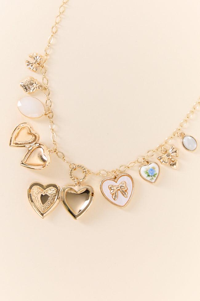 Anabelle Gold Heart Charm Necklace Product Image
