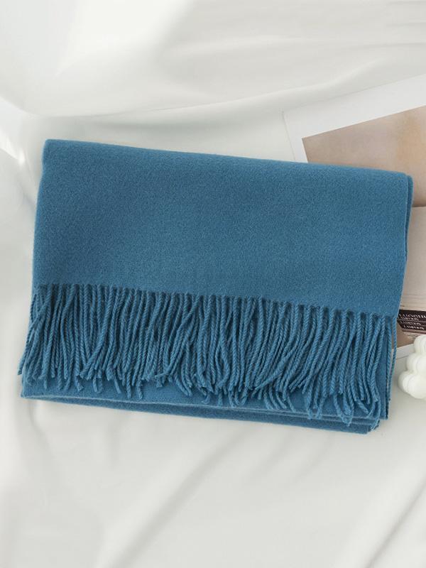 Keep Warm Solid Color Tasseled Shawl&Scarf Product Image