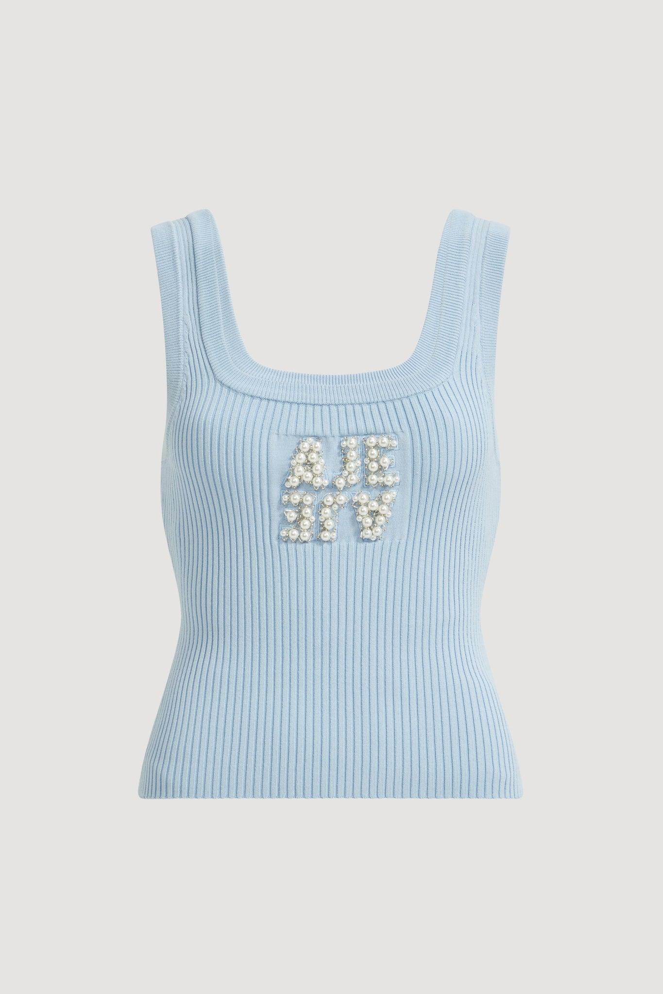 Andie Pearl Logo Tank-CLOUD BLUE/IVORY / XXS Product Image