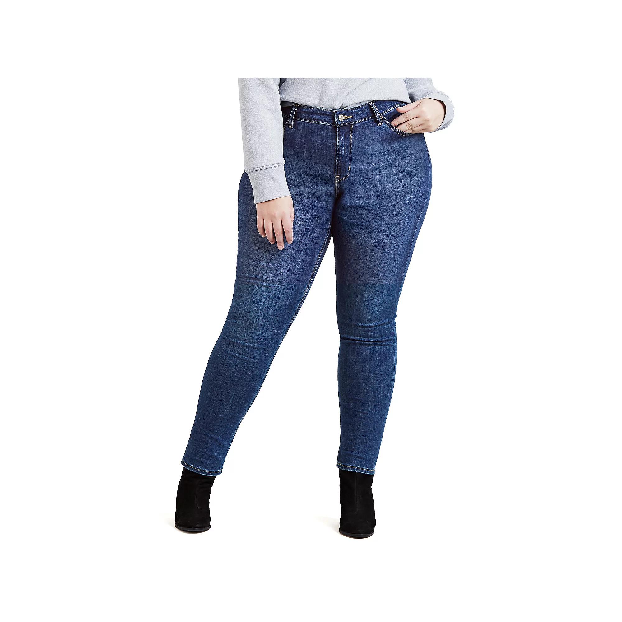 Plus Size Levis 711 Skinny Jeans, Womens Blackened Grey Product Image