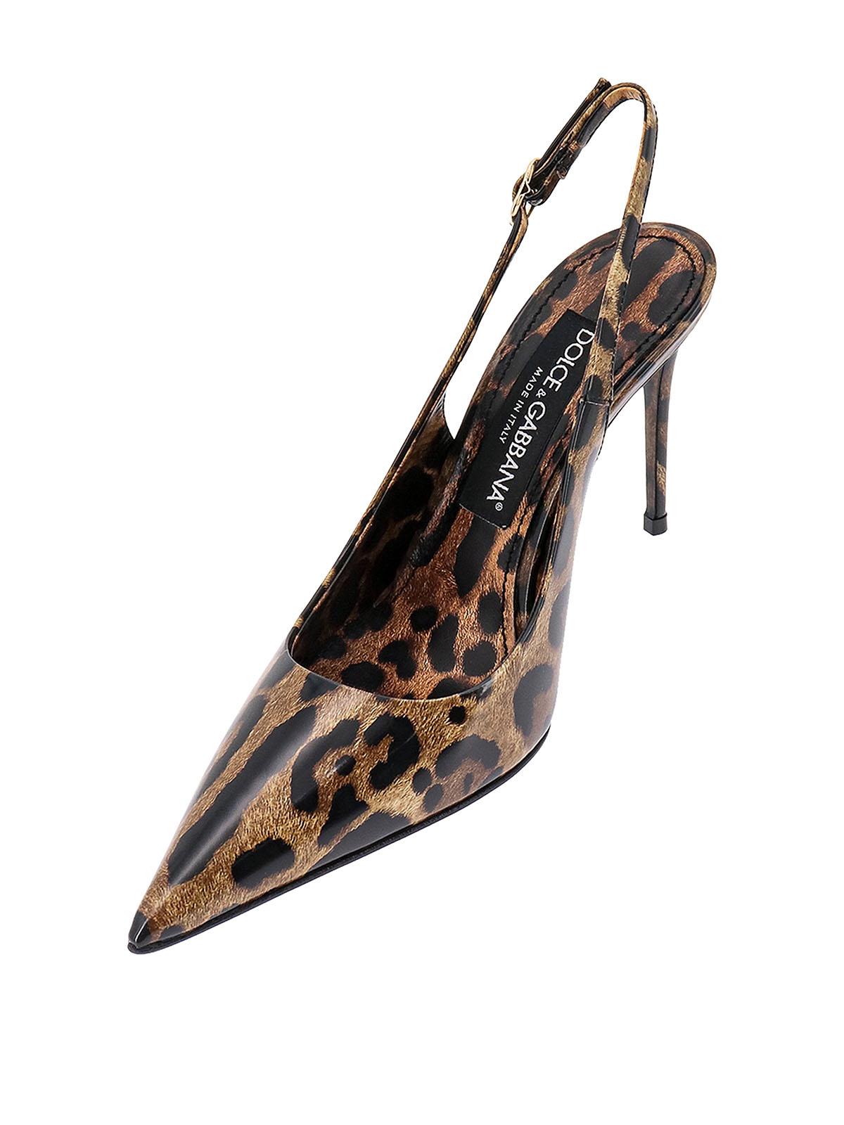 DOLCE & GABBANA Luxurious Leopard Printed Slingback Pumps For Women In Lavender Product Image