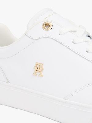Metallic Accent Leather Court Sneaker Product Image