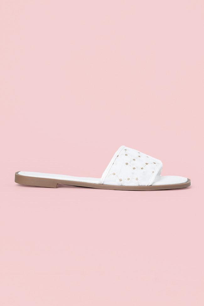 Adeline White Mesh Floral Sandals FINAL SALE Product Image