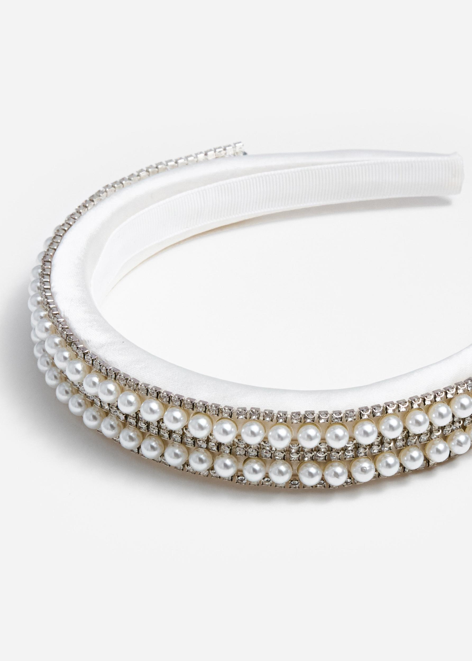 Crystal Pearl Satin Headband Product Image