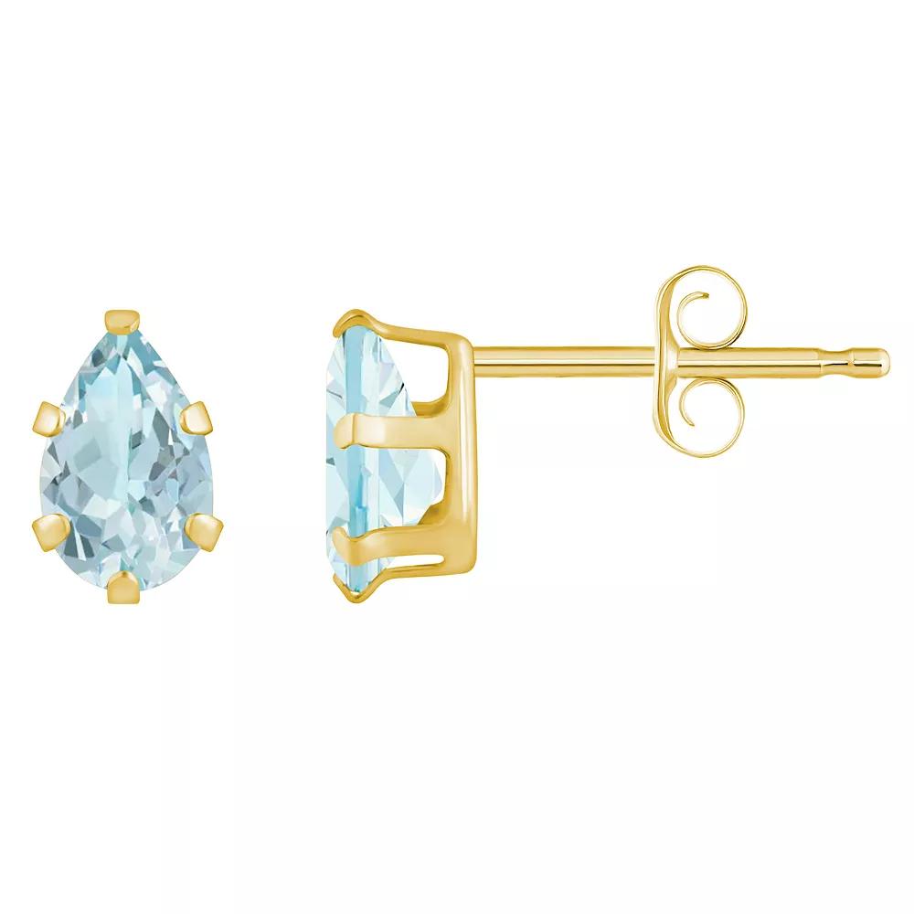 Celebration Gems 10k Gold Pear Shape Amethyst Stud Earrings, Women's, Yellow Product Image