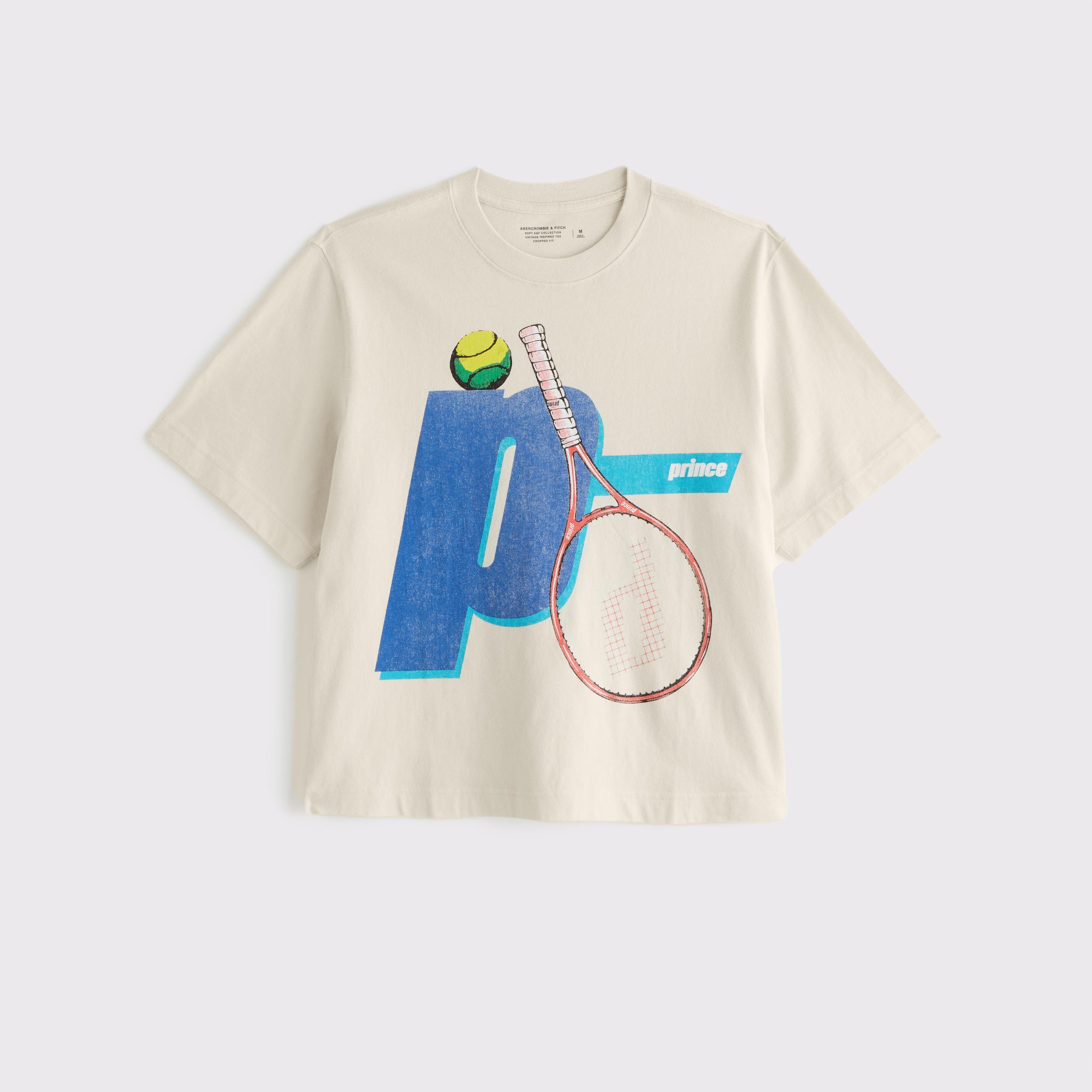 Prince Tennis Vintage-Inspired Cropped Graphic Tee Product Image