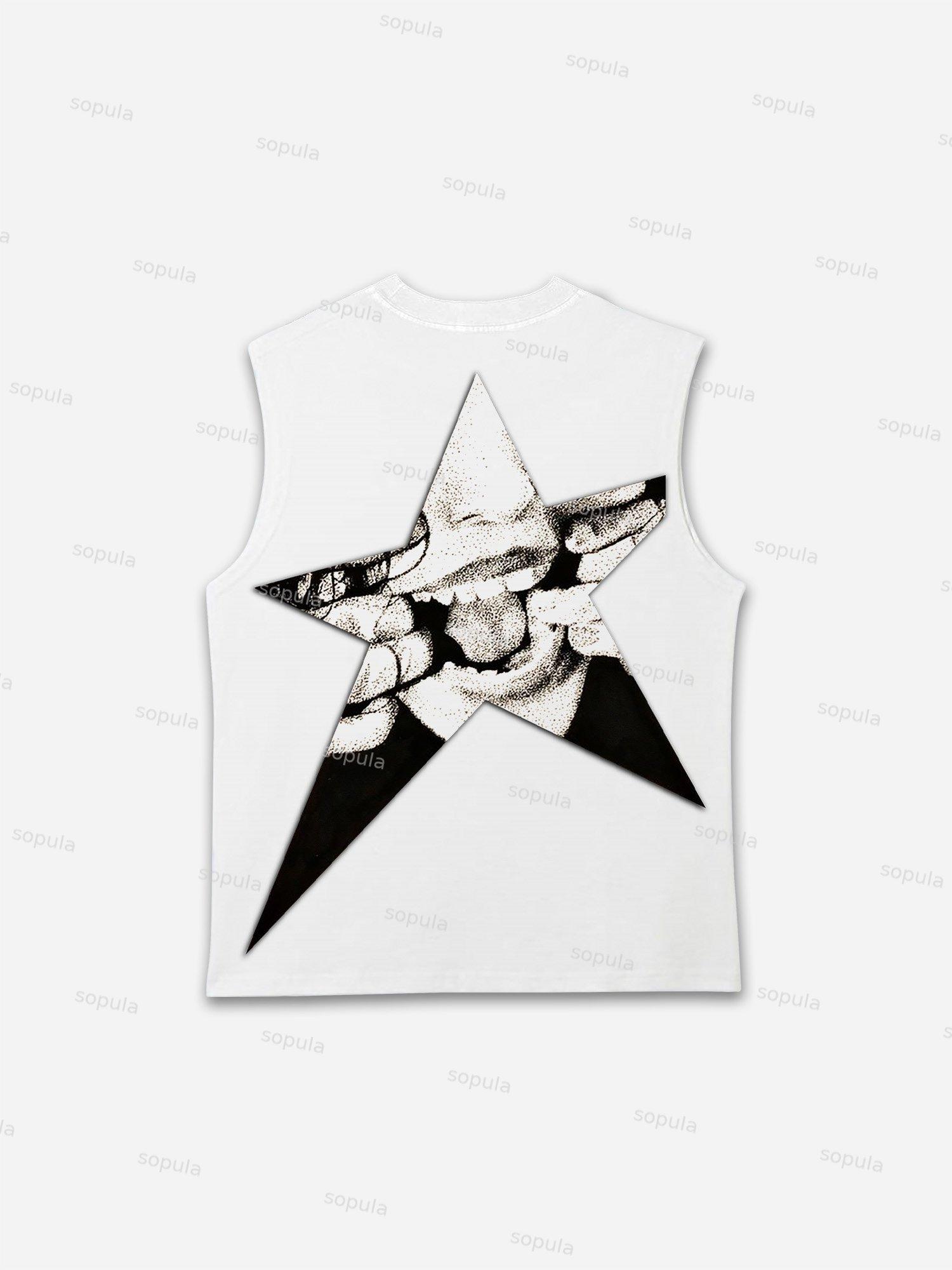 Vintage Star Portrait Graphic Cotton Men's Sleeveless Shirt Tank Top Product Image