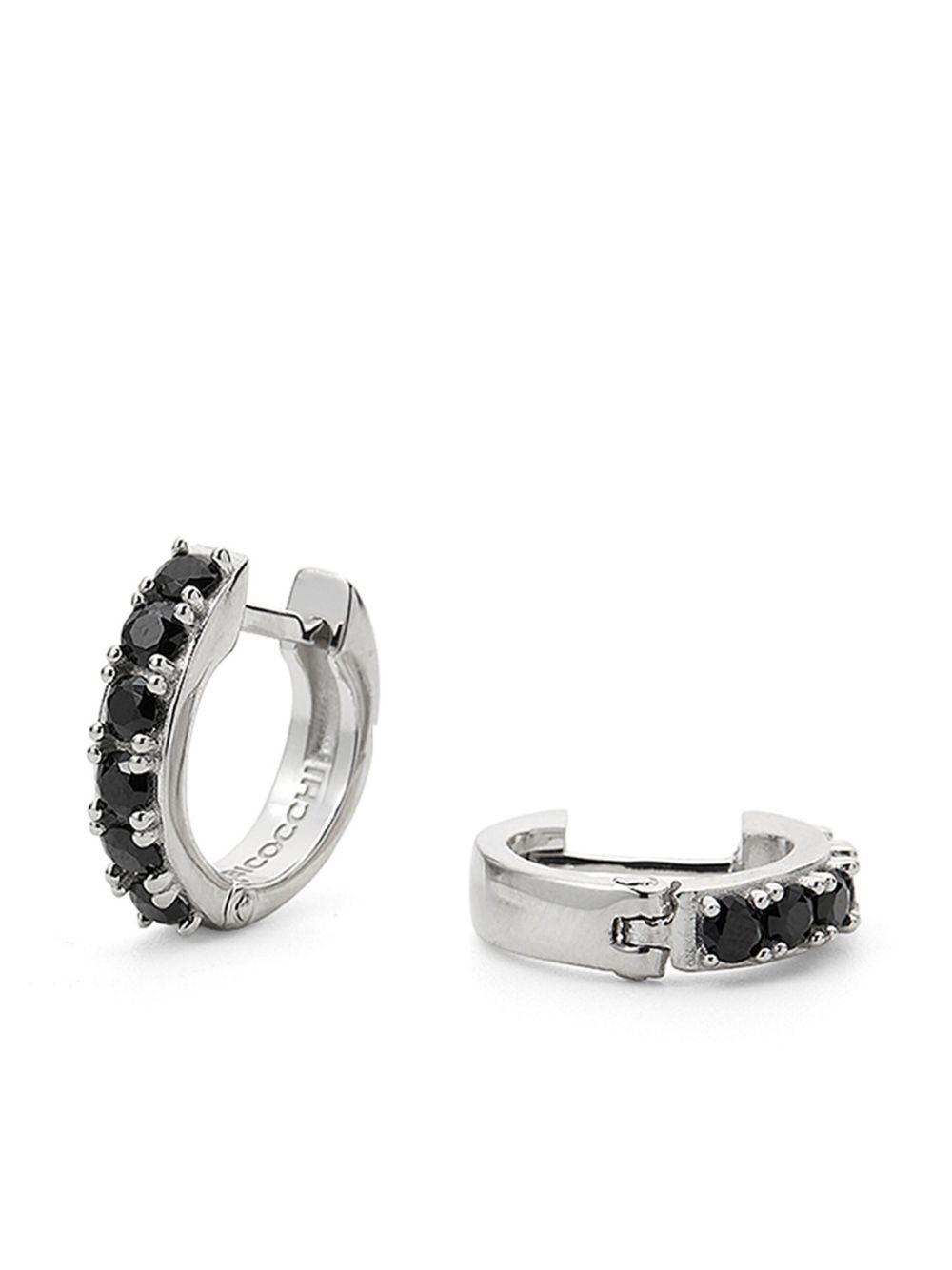 logo-engraved hoop earrings Product Image