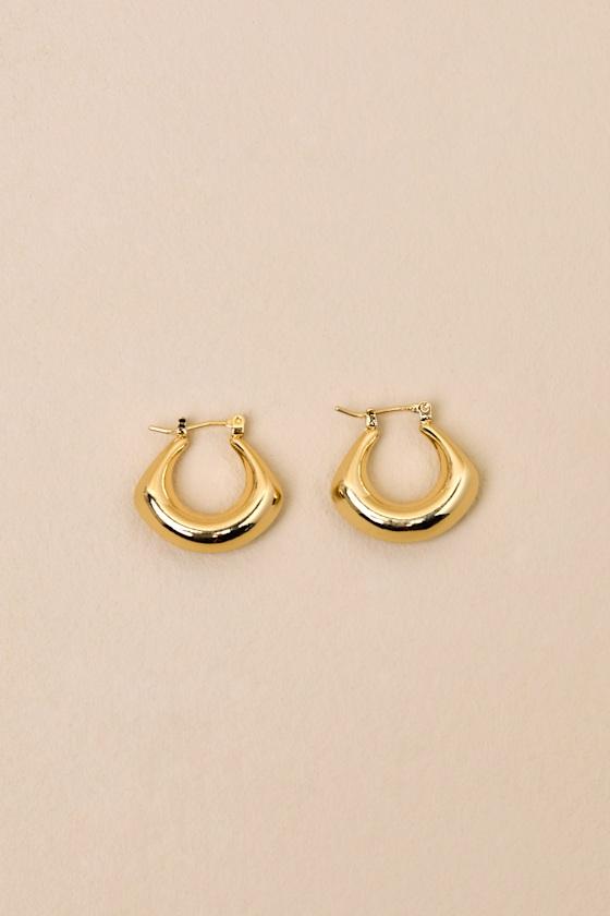 Moriana 14KT Gold Chunky Hoop Earrings Product Image
