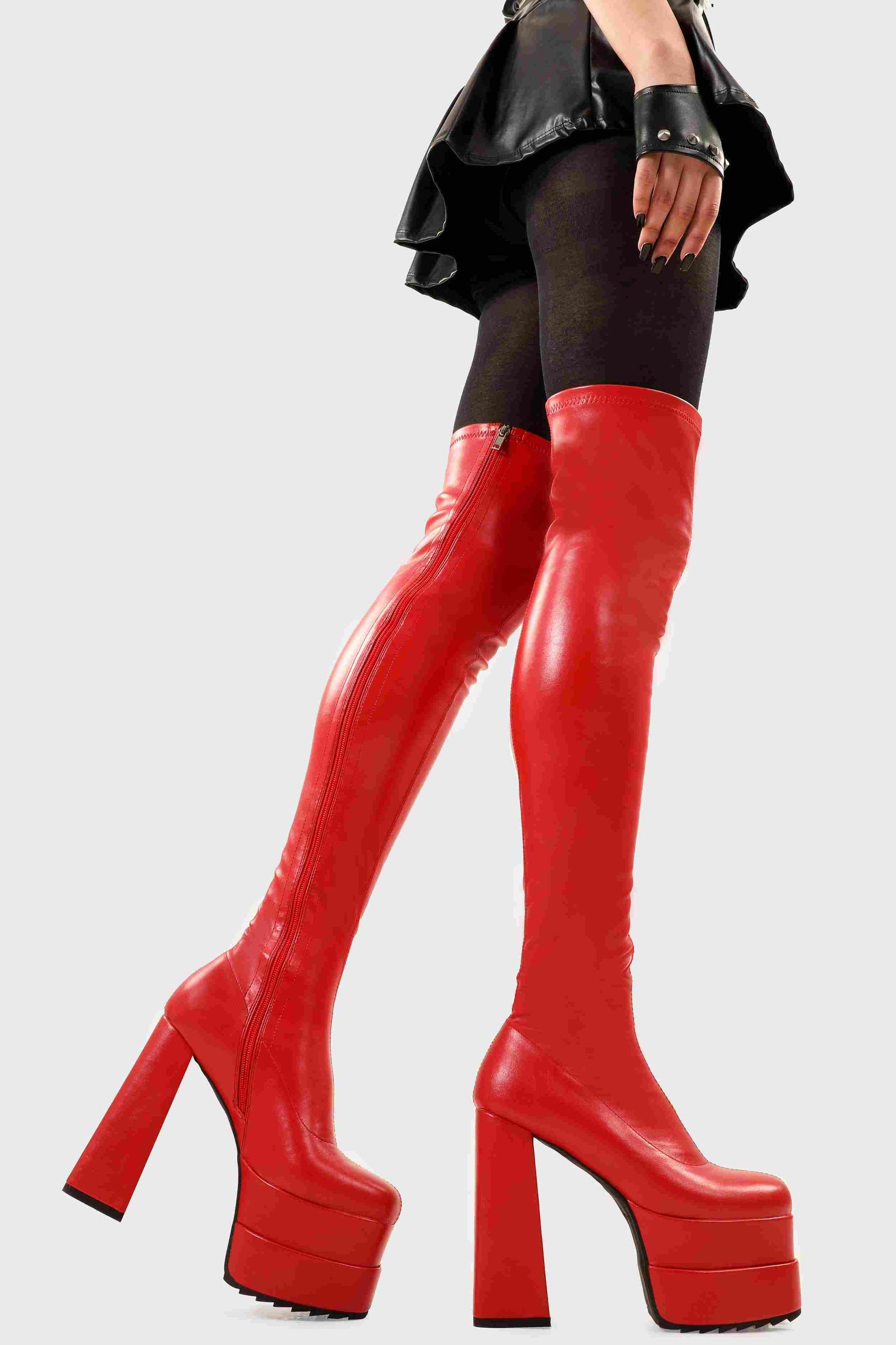 Fantasies Platform Thigh High Boots Product Image