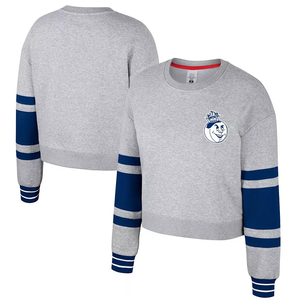 Women's Stadium Essentials Heather Gray Phoenix Suns 2024/25 City Edition Scrimmage Cropped Pullover Sweatshirt, Size: Large, Phx Grey Product Image